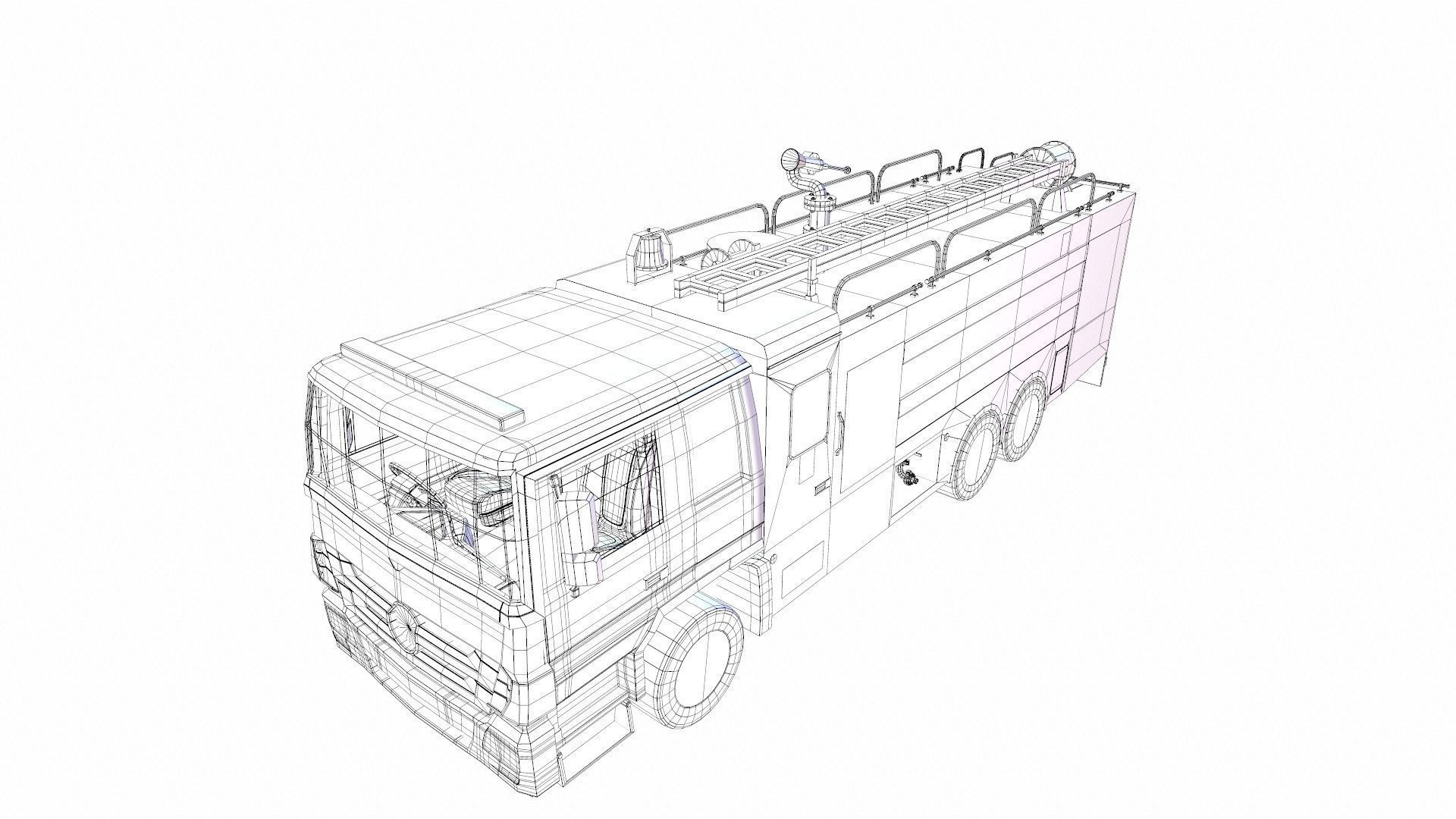 Fire Truck Low-poly 3D model_22