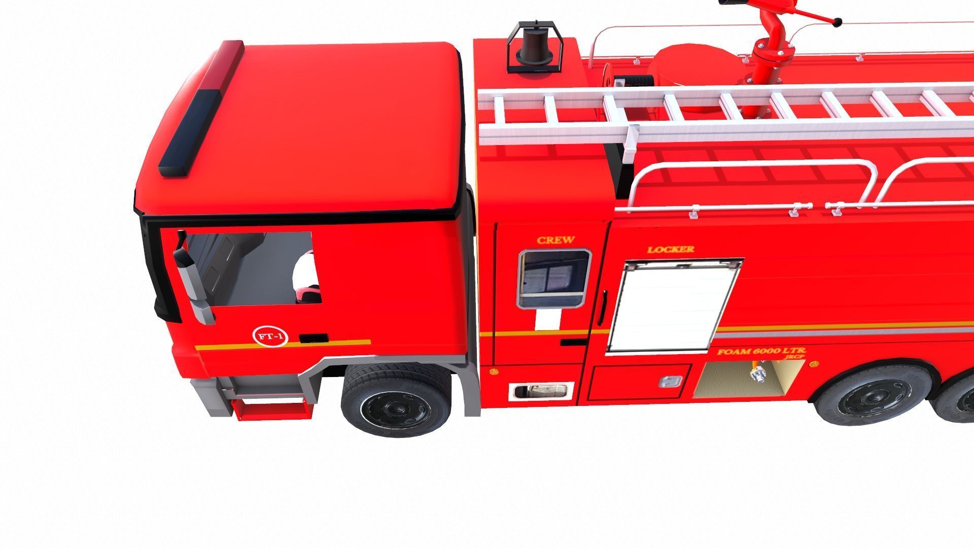 Fire Truck Low-poly 3D model_4