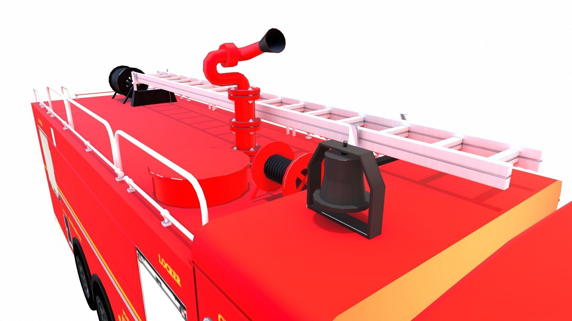 Fire Truck Low-poly 3D model_18