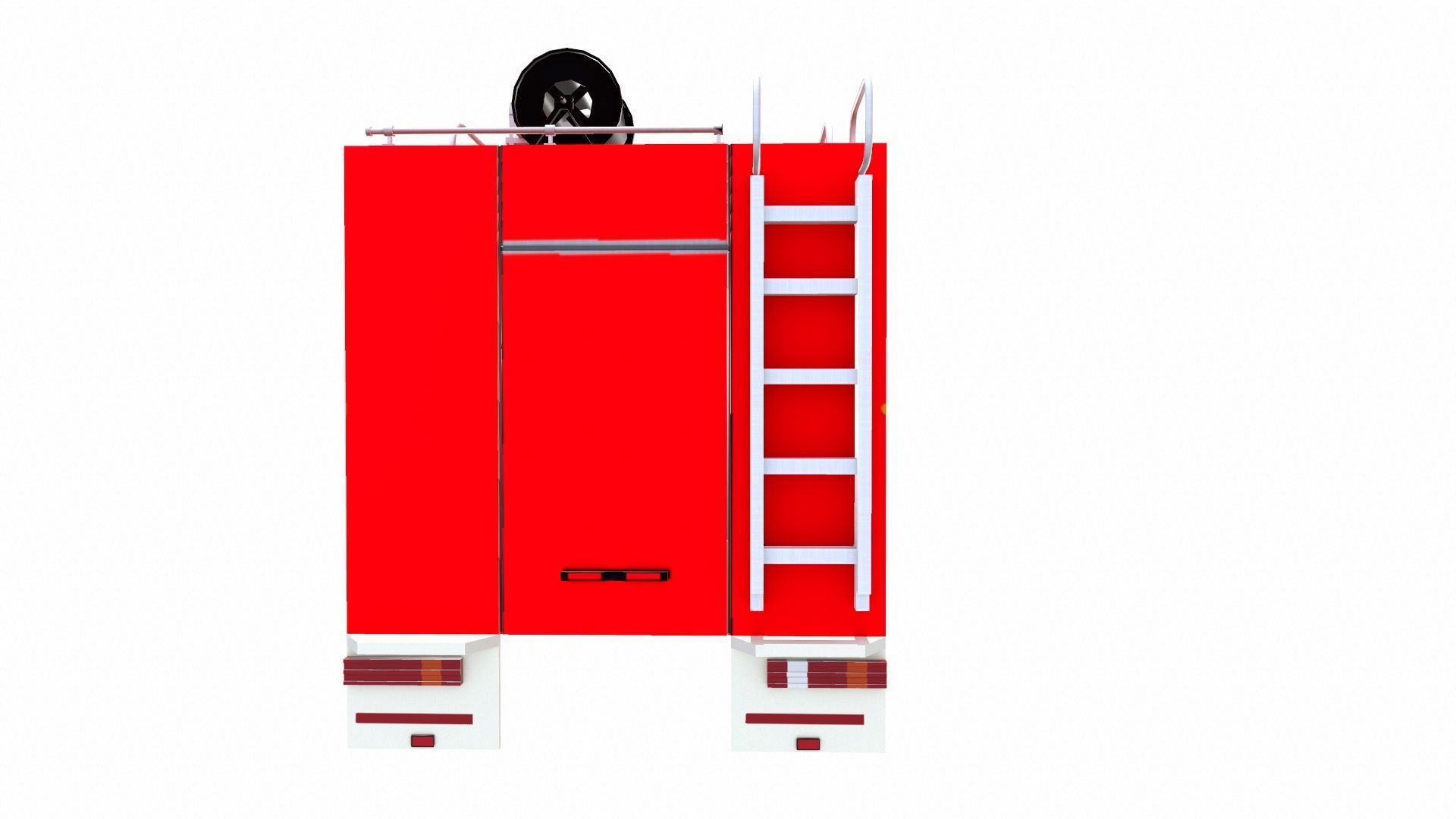 Fire Truck Low-poly 3D model_8