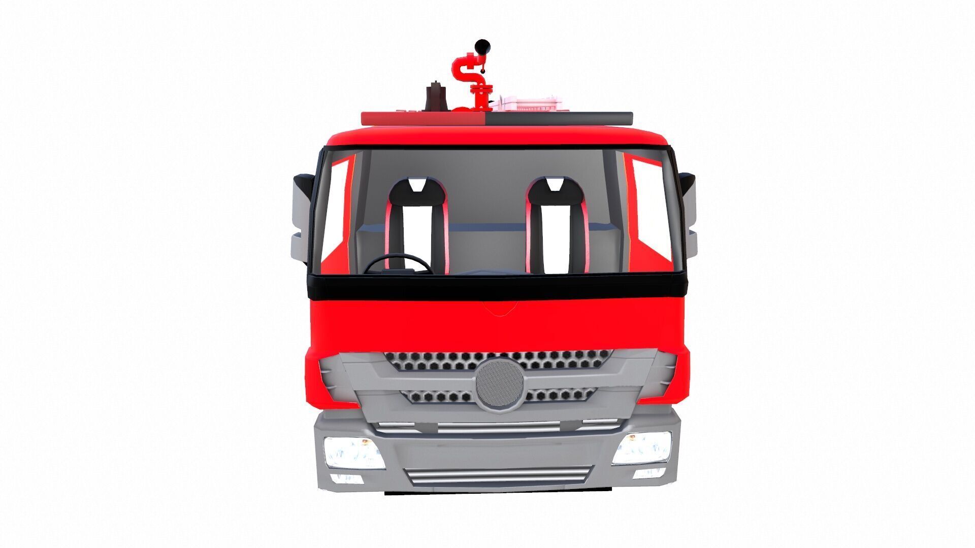 Fire Truck Low-poly 3D model_15