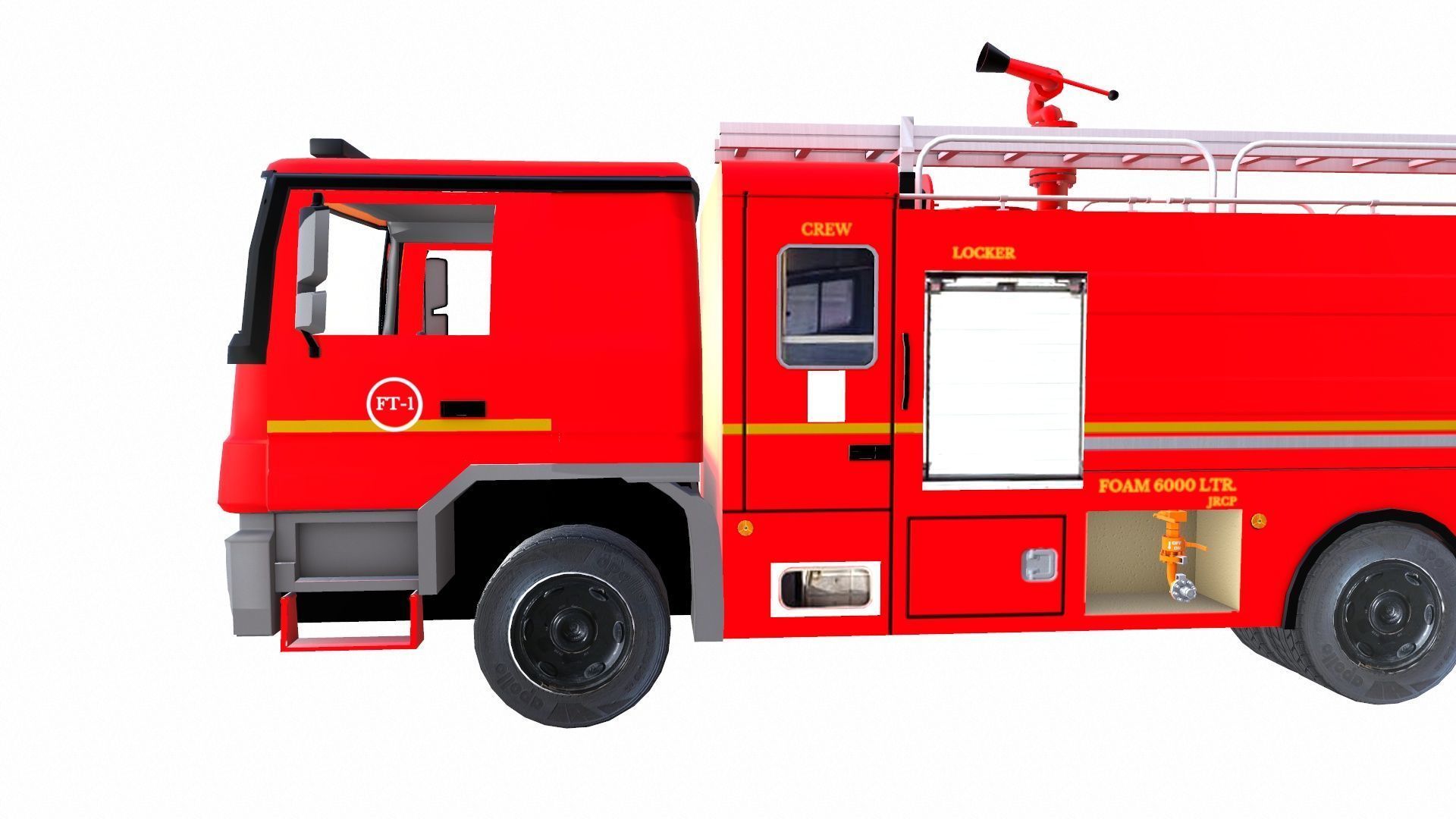 Fire Truck Low-poly 3D model_2