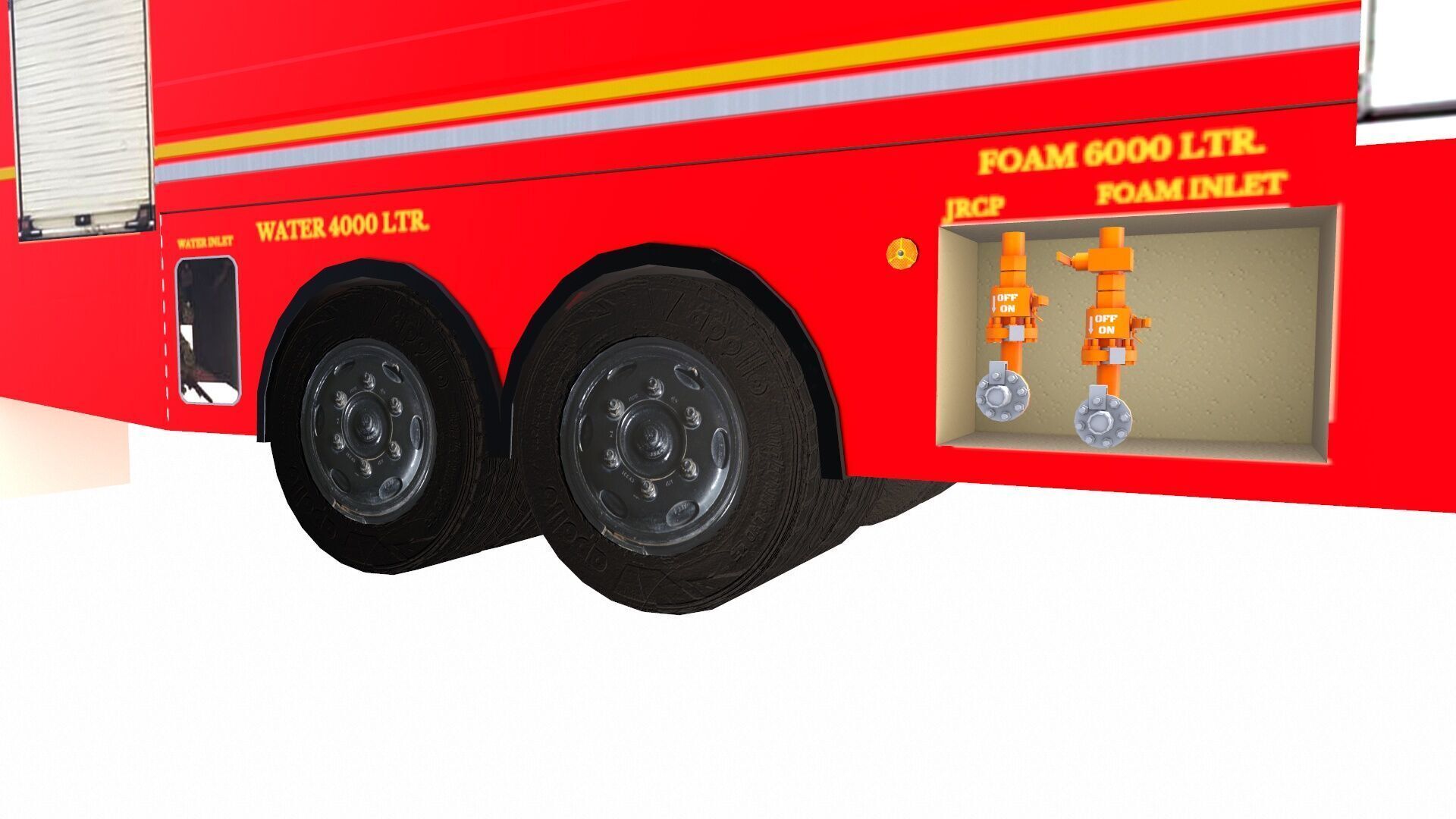 Fire Truck Low-poly 3D model_11