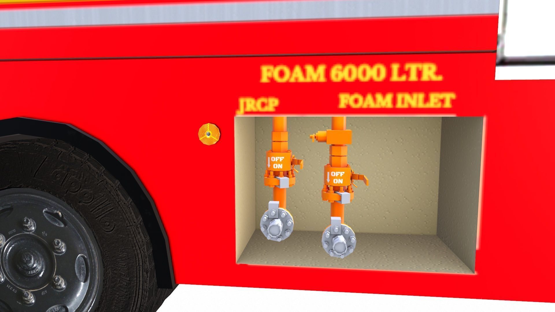 Fire Truck Low-poly 3D model_10