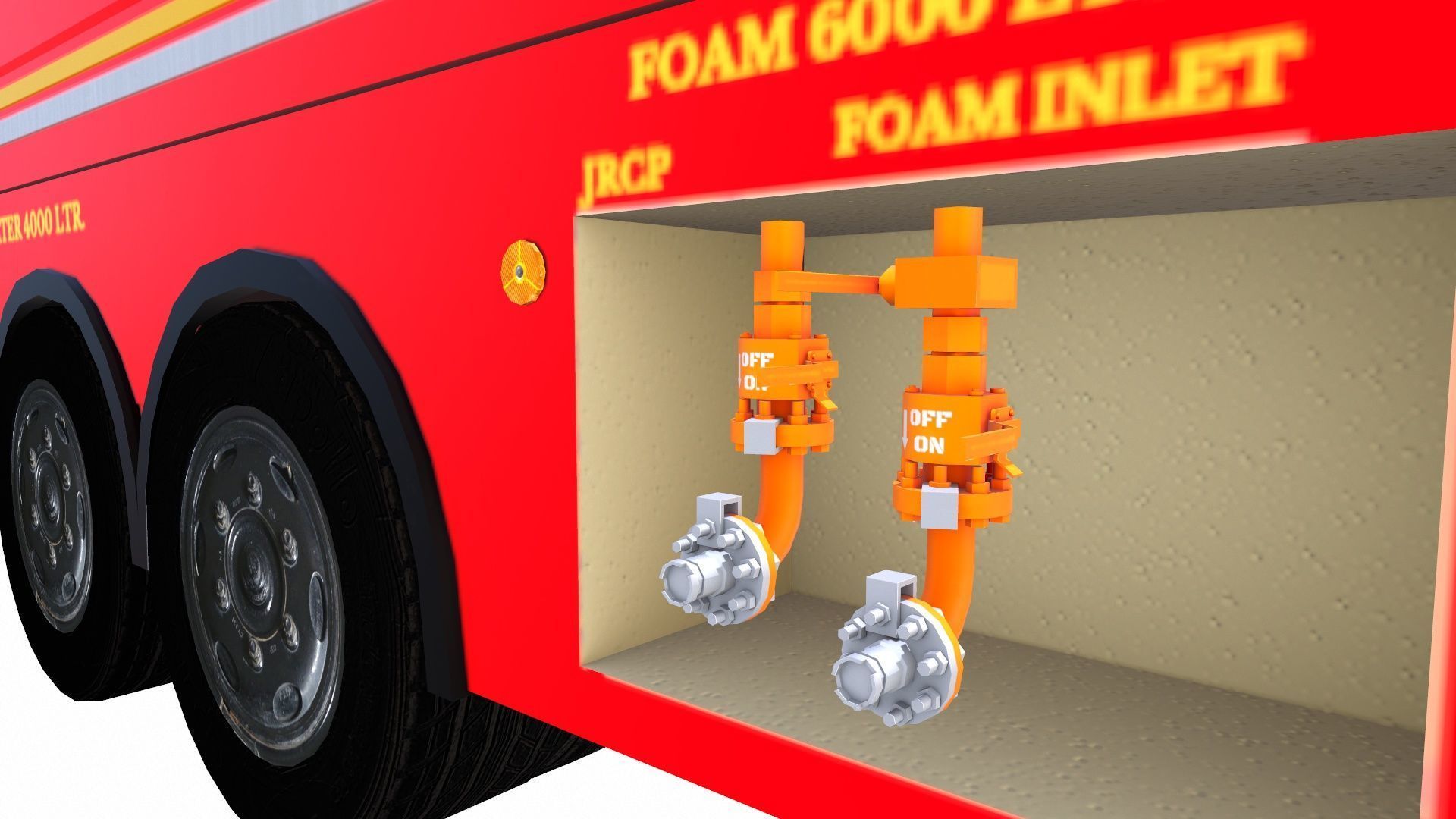 Fire Truck Low-poly 3D model_7