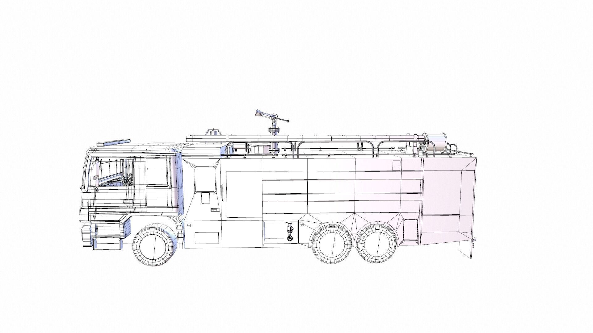 Fire Truck Low-poly 3D model_21