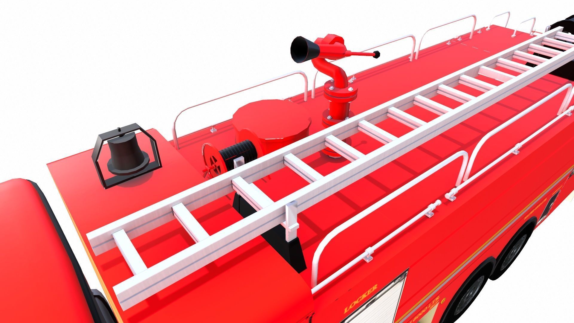 Fire Truck Low-poly 3D model_17