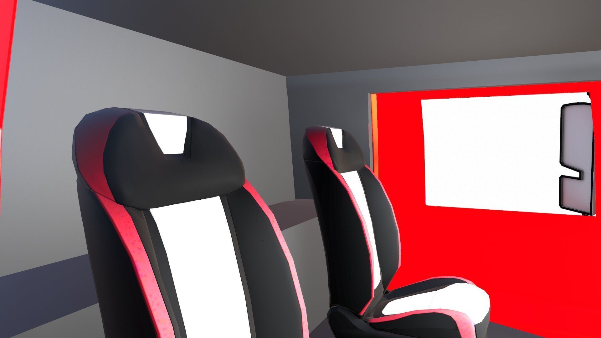 Fire Truck Low-poly 3D model_13