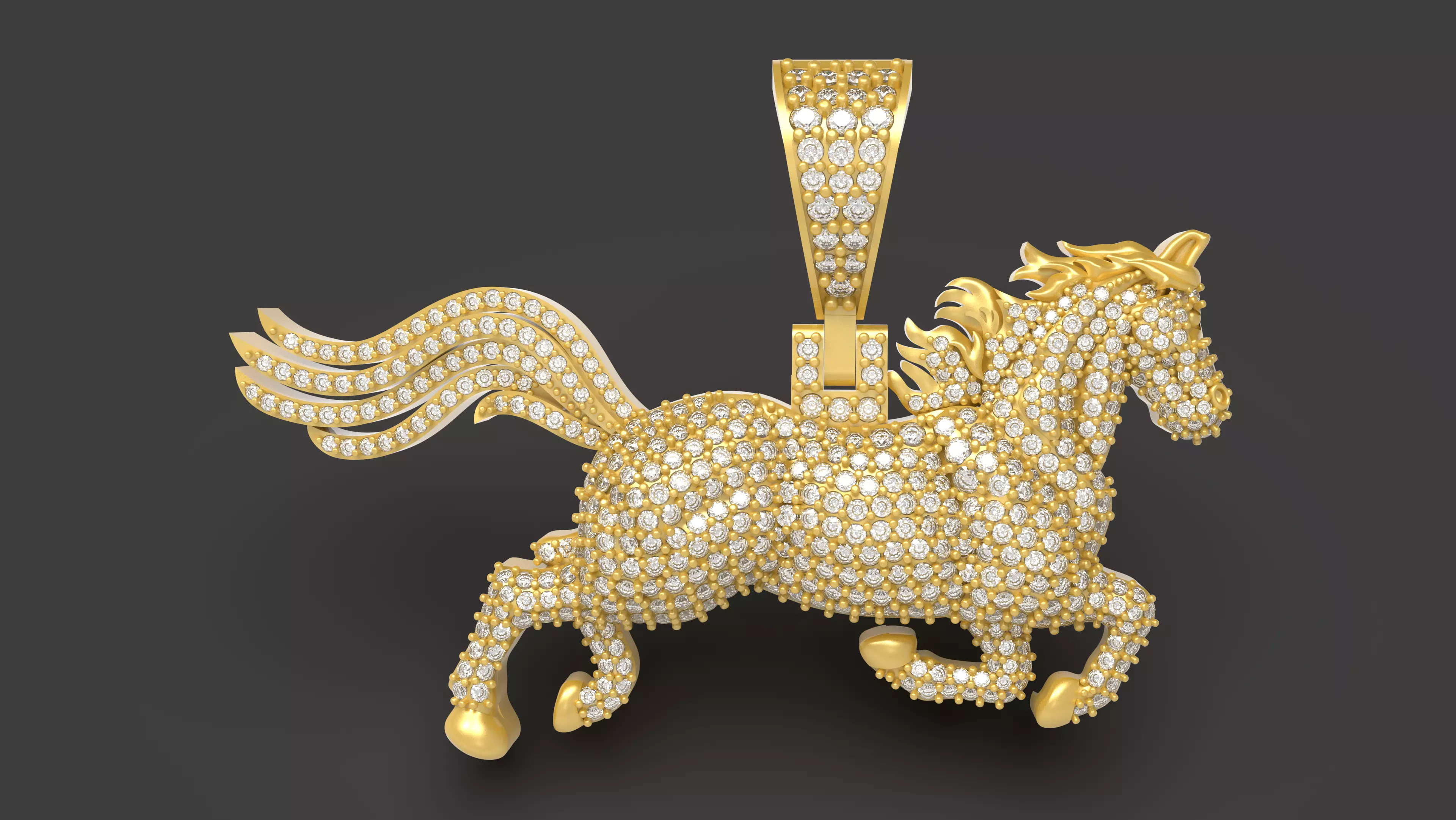 Horse Dimond Pendant - 0064 3D print model