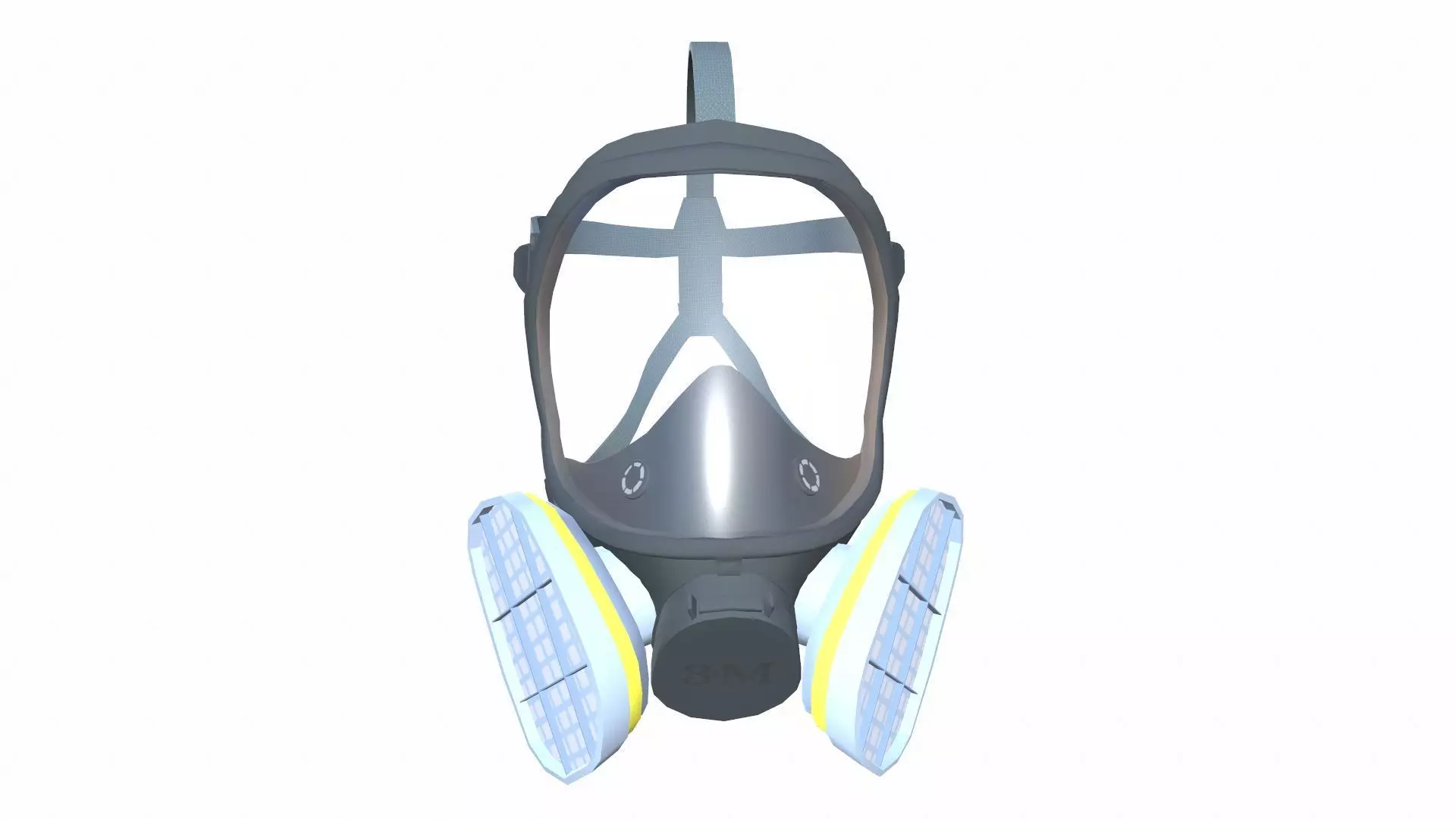 Full Face Respirator Gas Mask 3D Model Low-poly 3D model_0