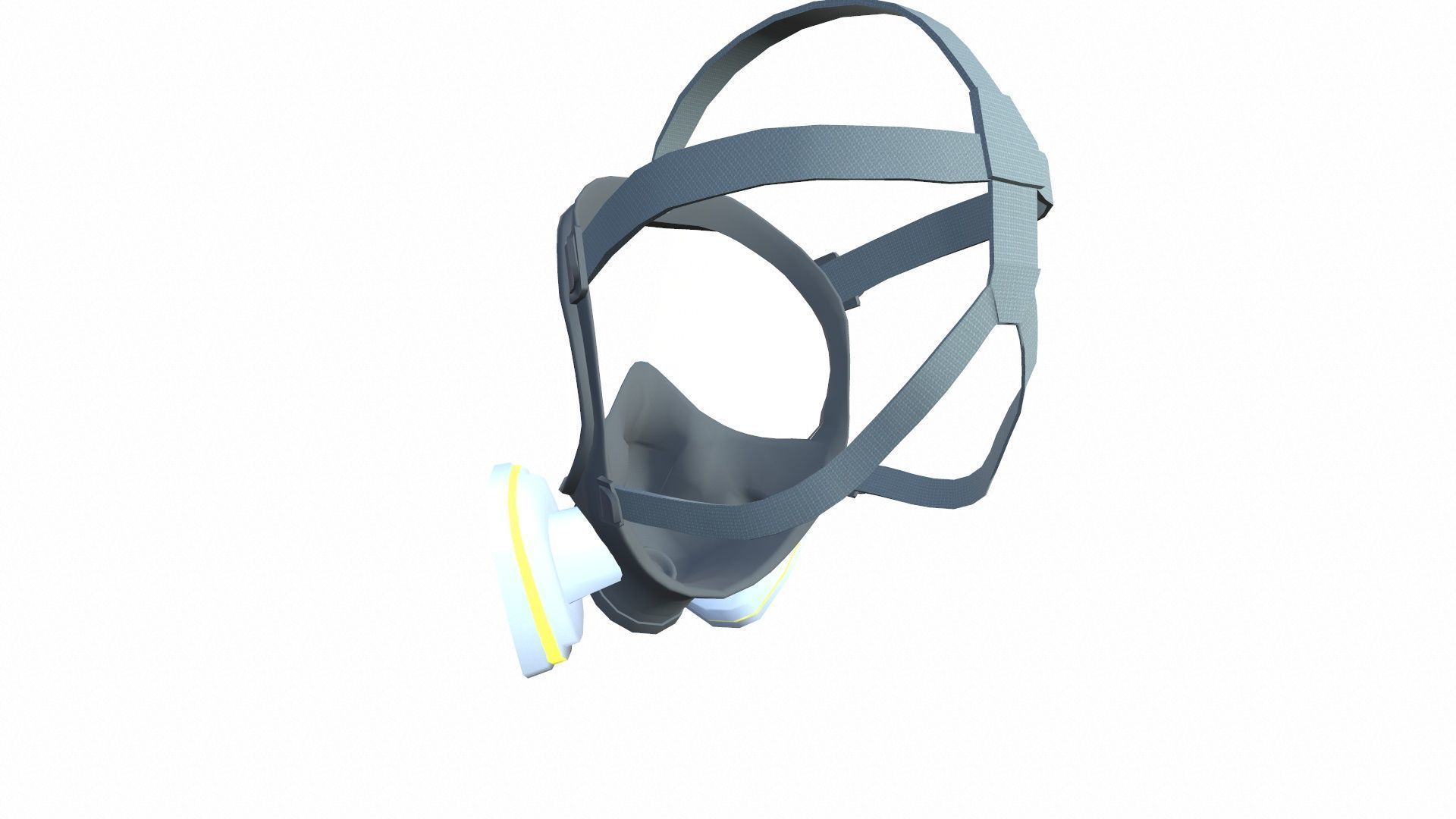 Full Face Respirator Gas Mask 3D Model Low-poly 3D model_5