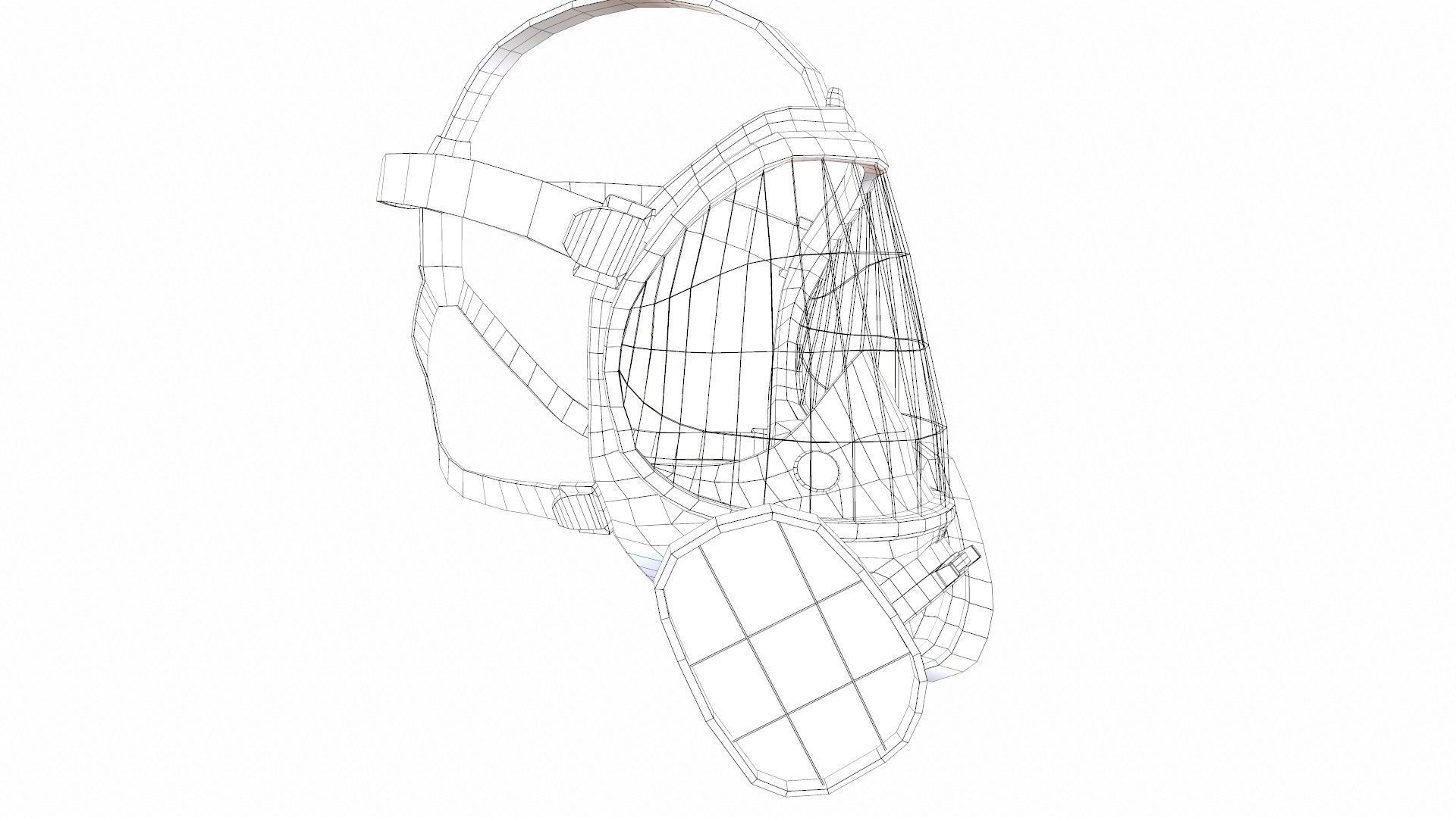 Full Face Respirator Gas Mask 3D Model Low-poly 3D model_10