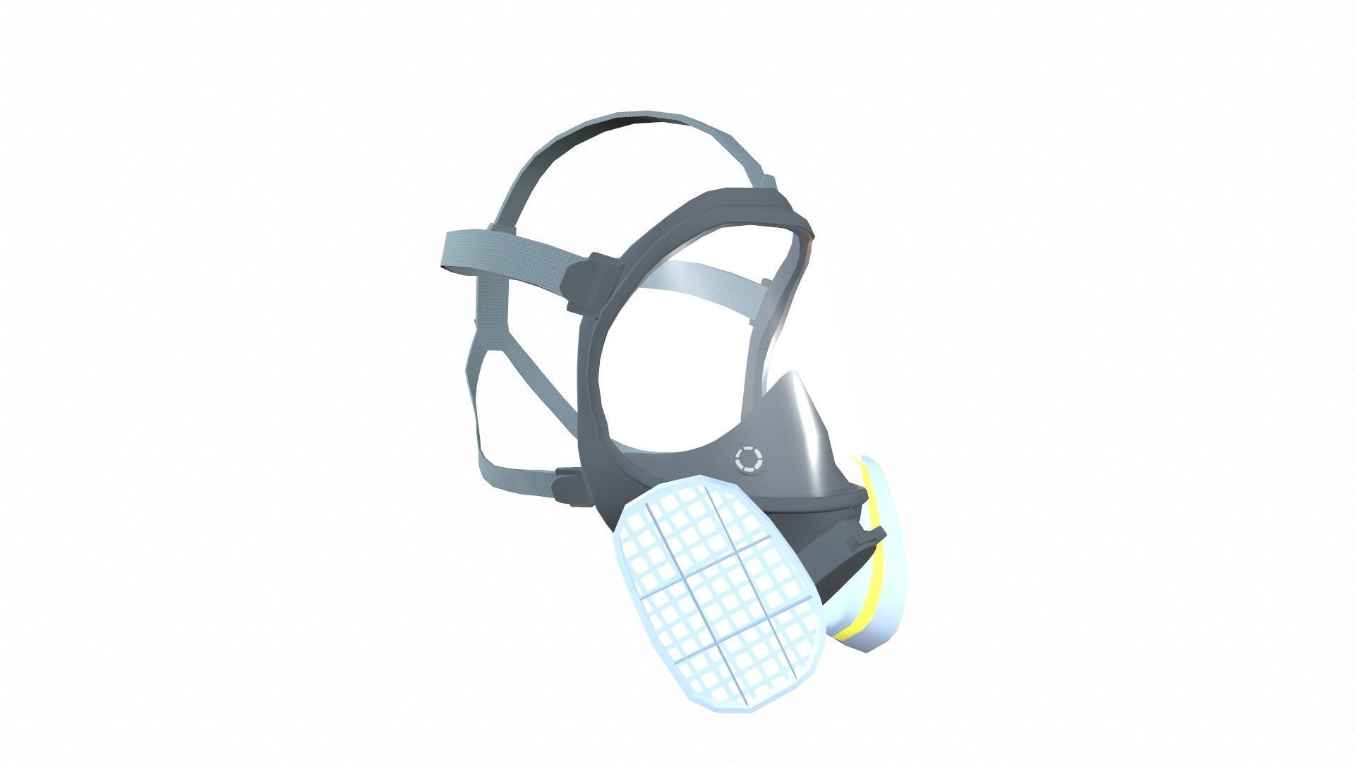 Full Face Respirator Gas Mask 3D Model Low-poly 3D model_7