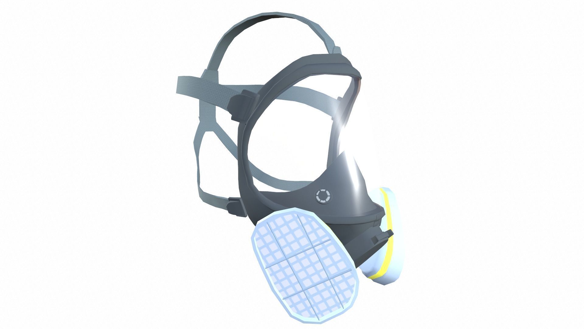 Full Face Respirator Gas Mask 3D Model Low-poly 3D model_2