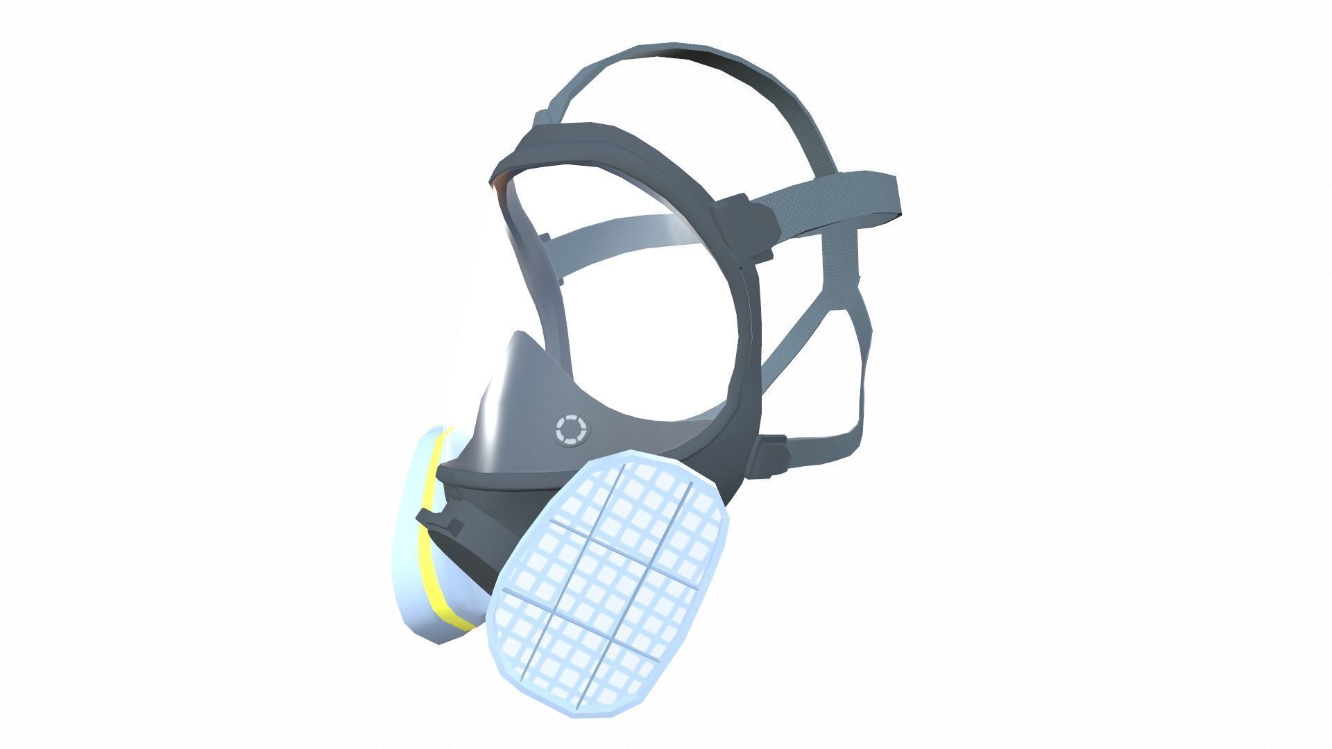 Full Face Respirator Gas Mask 3D Model Low-poly 3D model_4