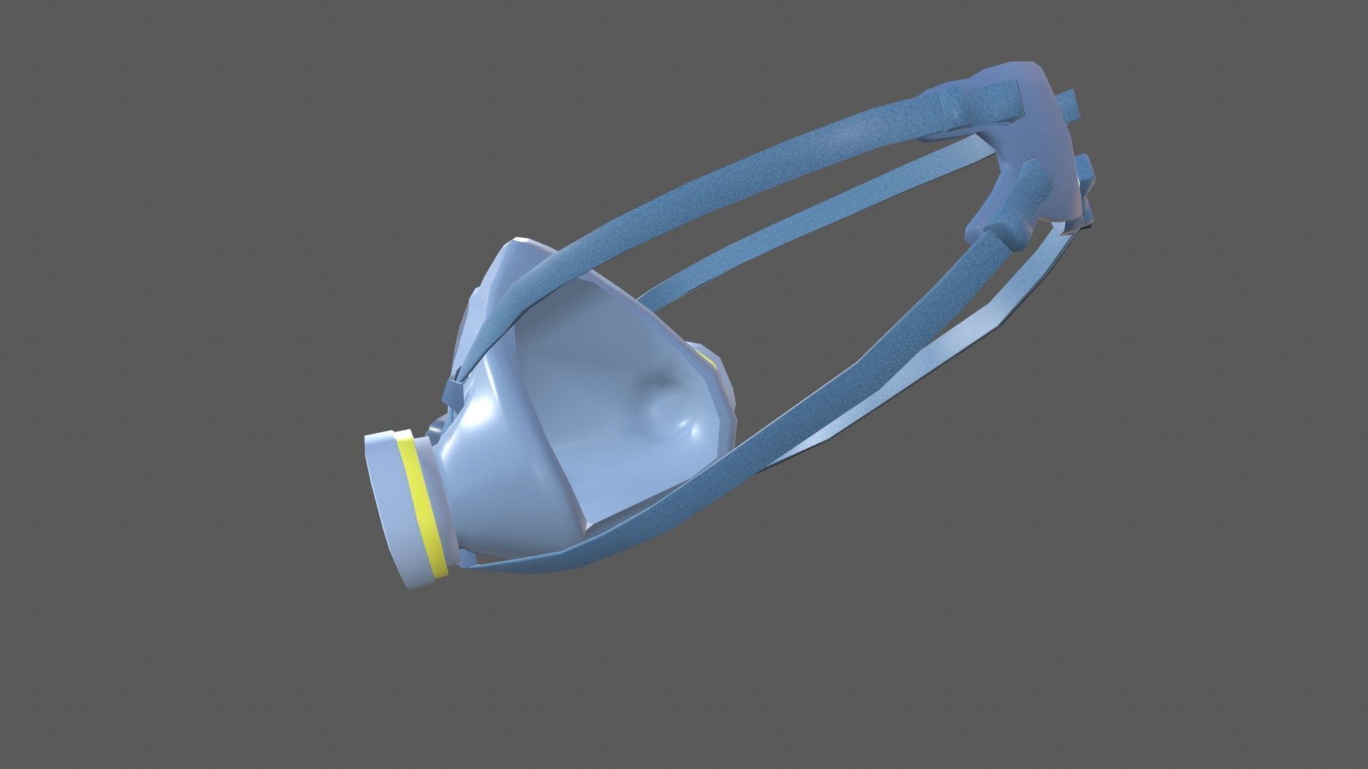 Half Face Mask Low-poly 3D model_3