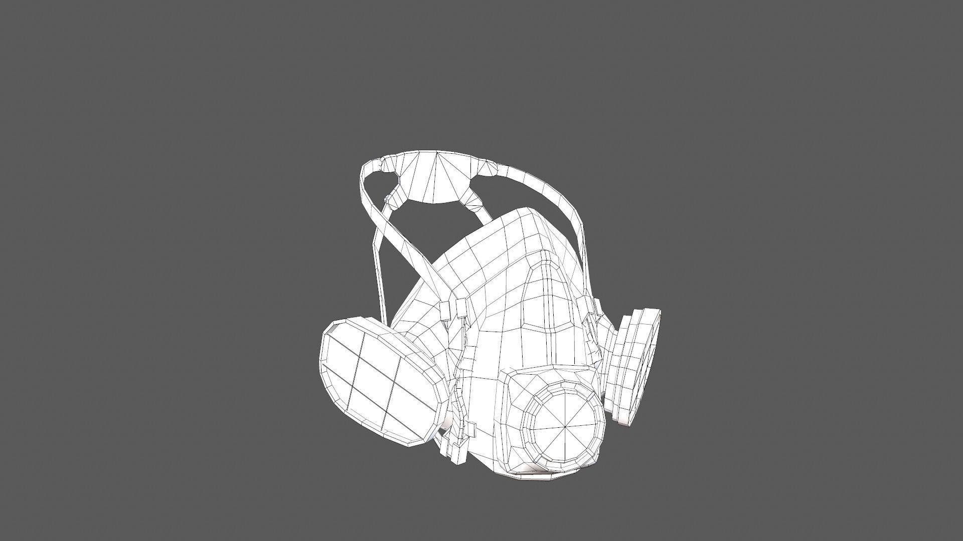 Half Face Mask Low-poly 3D model_8