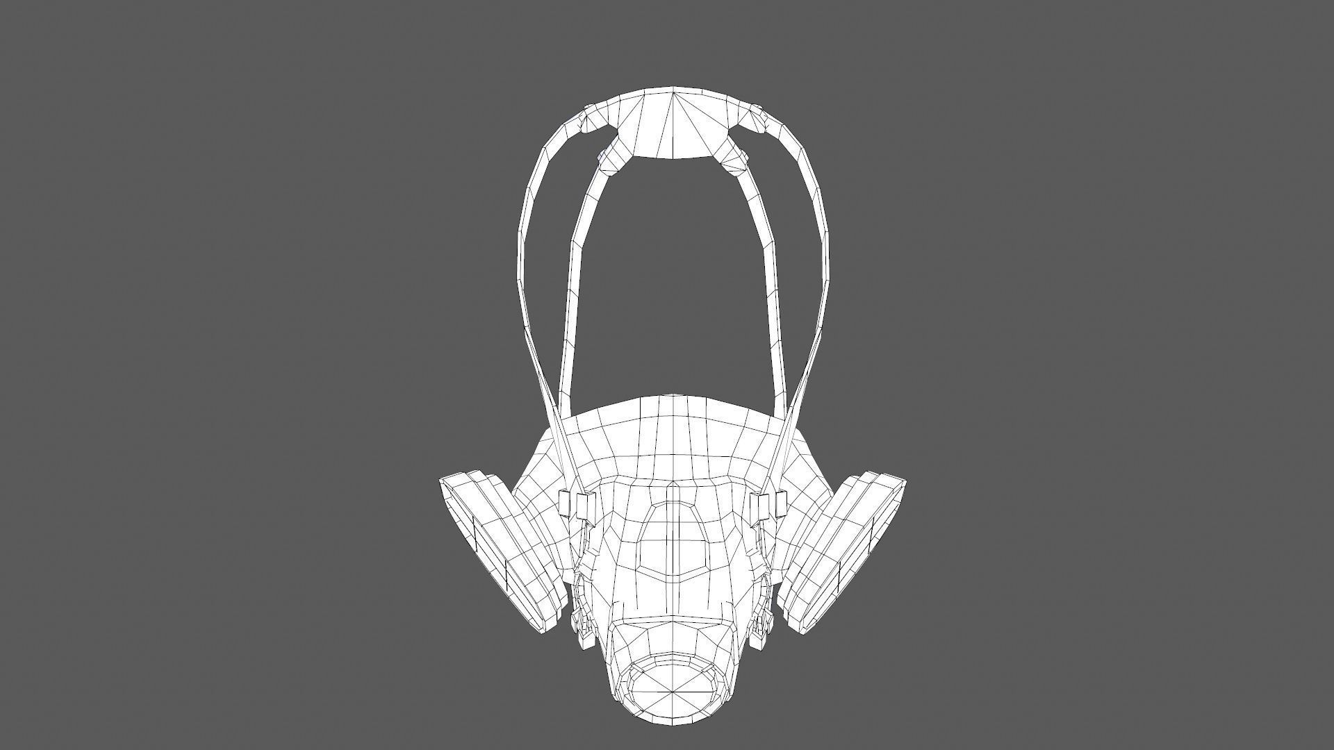 Half Face Mask Low-poly 3D model_7