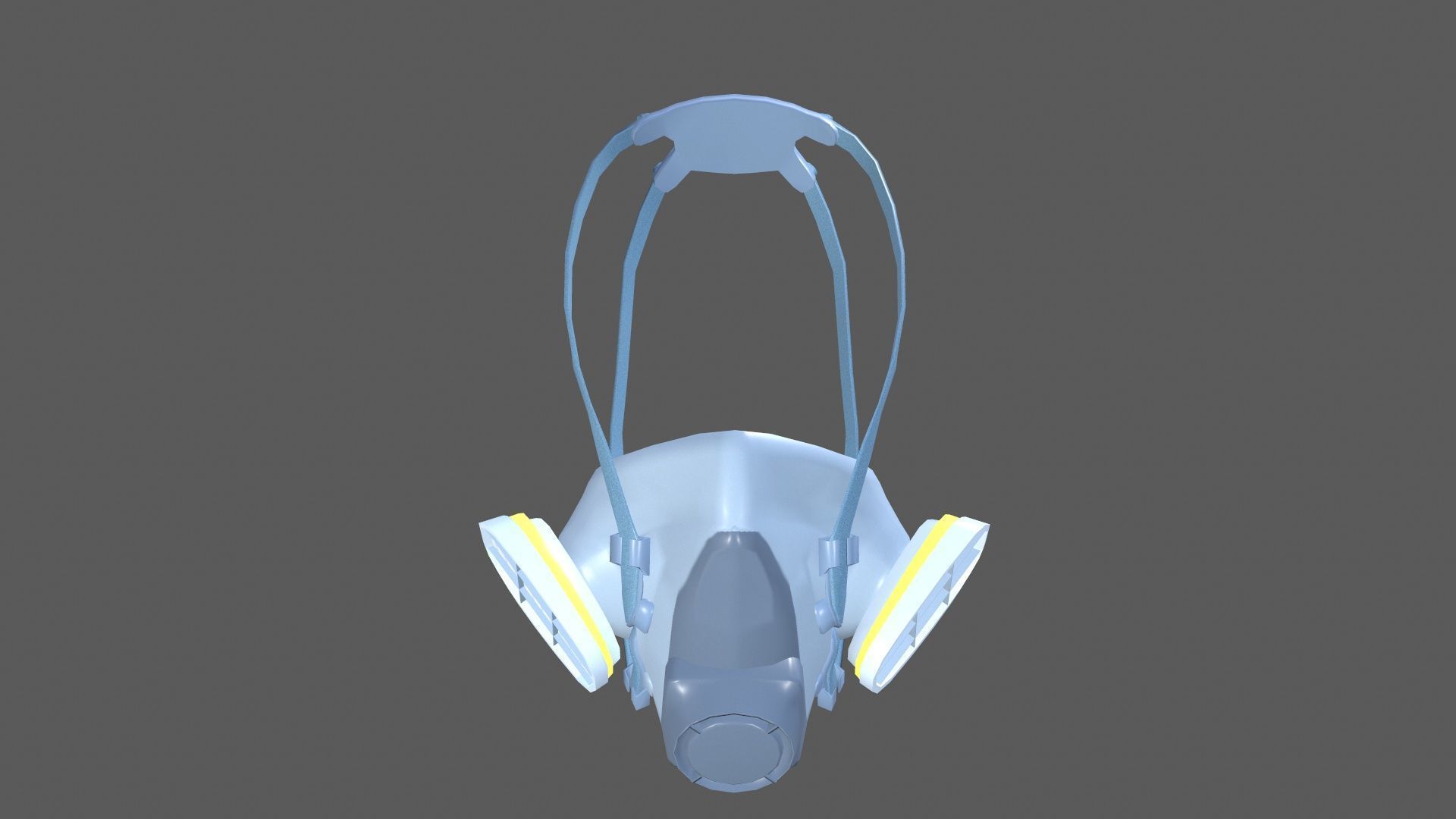 Half Face Mask Low-poly 3D model_6