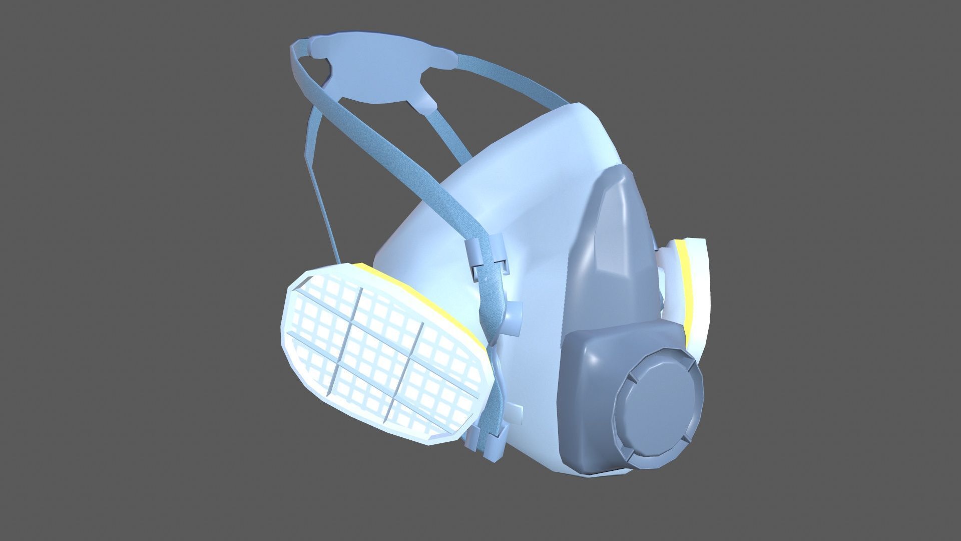 Half Face Mask Low-poly 3D model_2