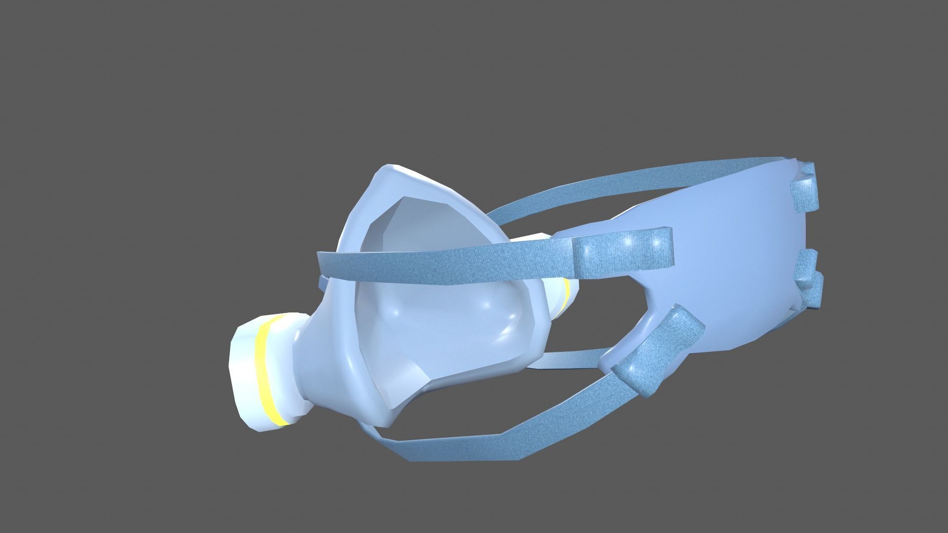 Half Face Mask Low-poly 3D model_4