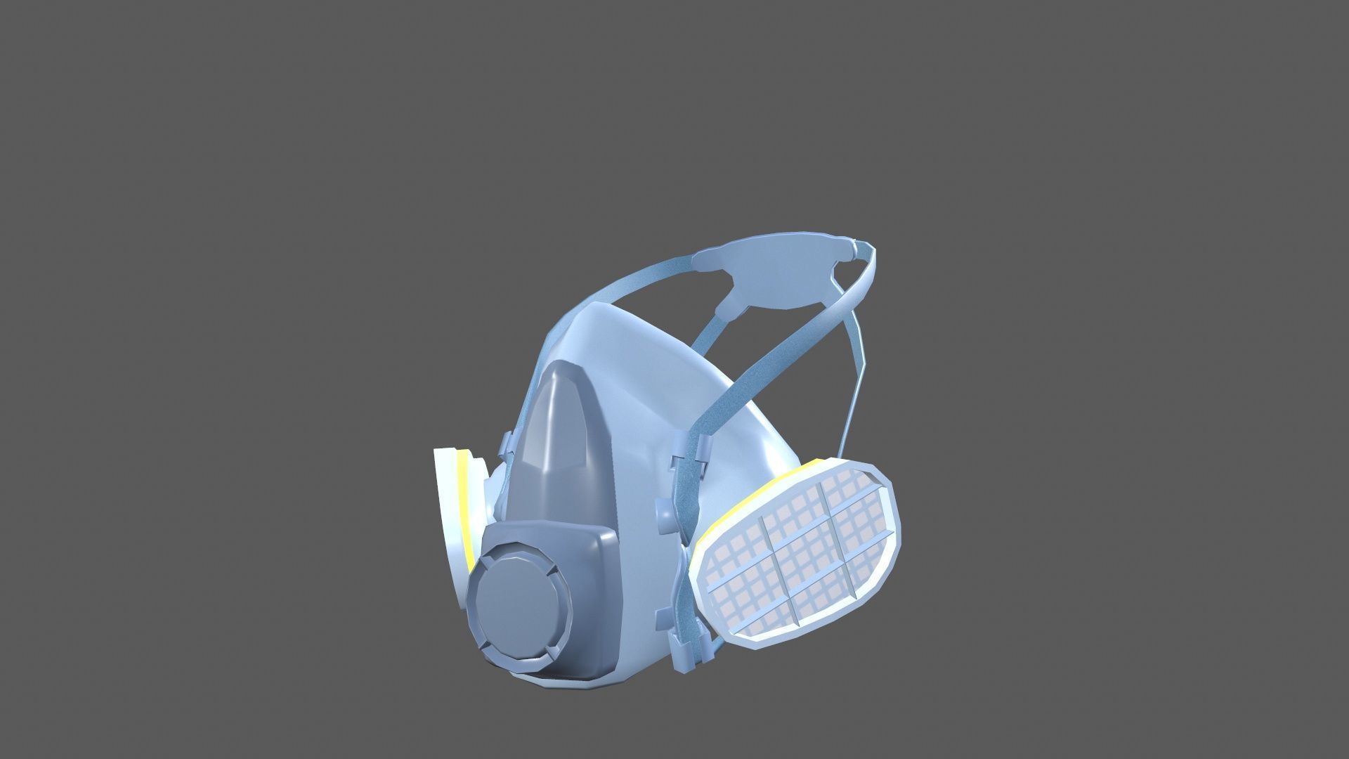 Half Face Mask Low-poly 3D model_5
