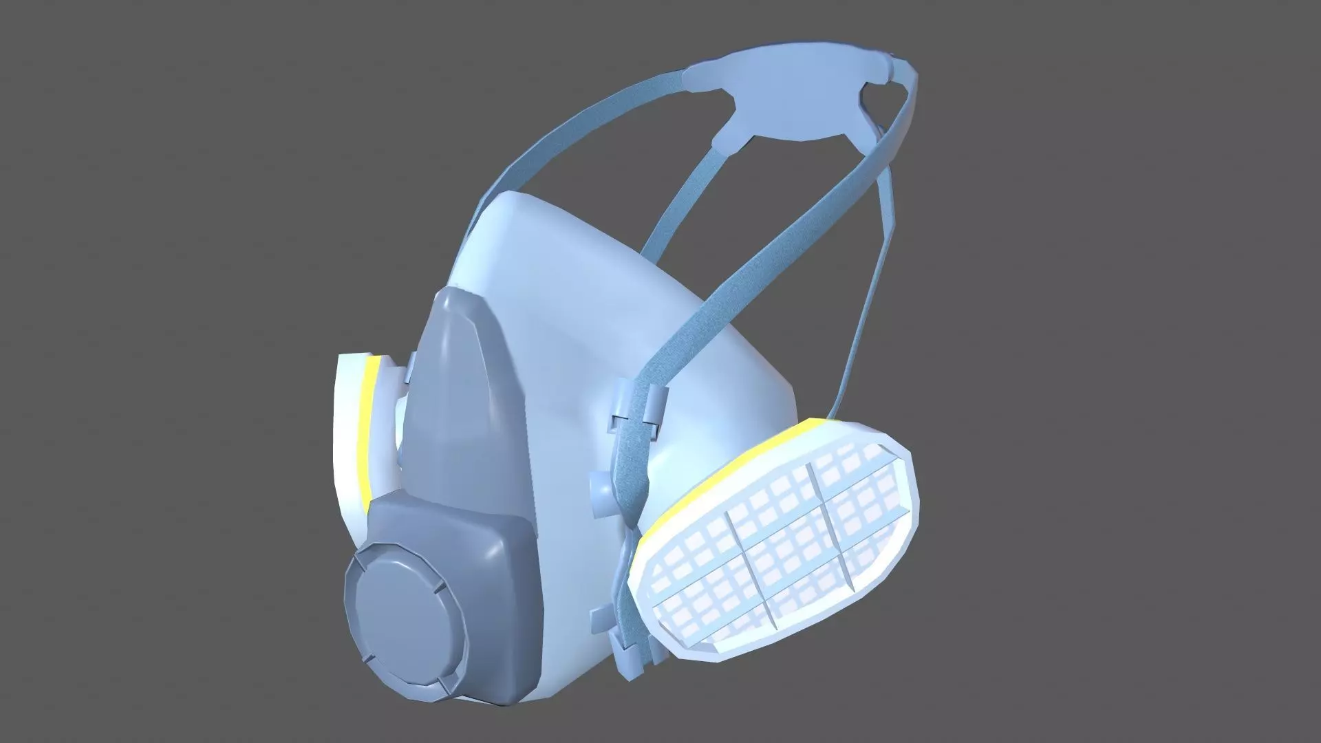 Half Face Mask Low-poly 3D model_0