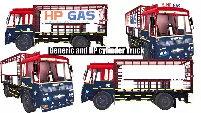 HPCL and Generic  Truck Low-poly 3D model