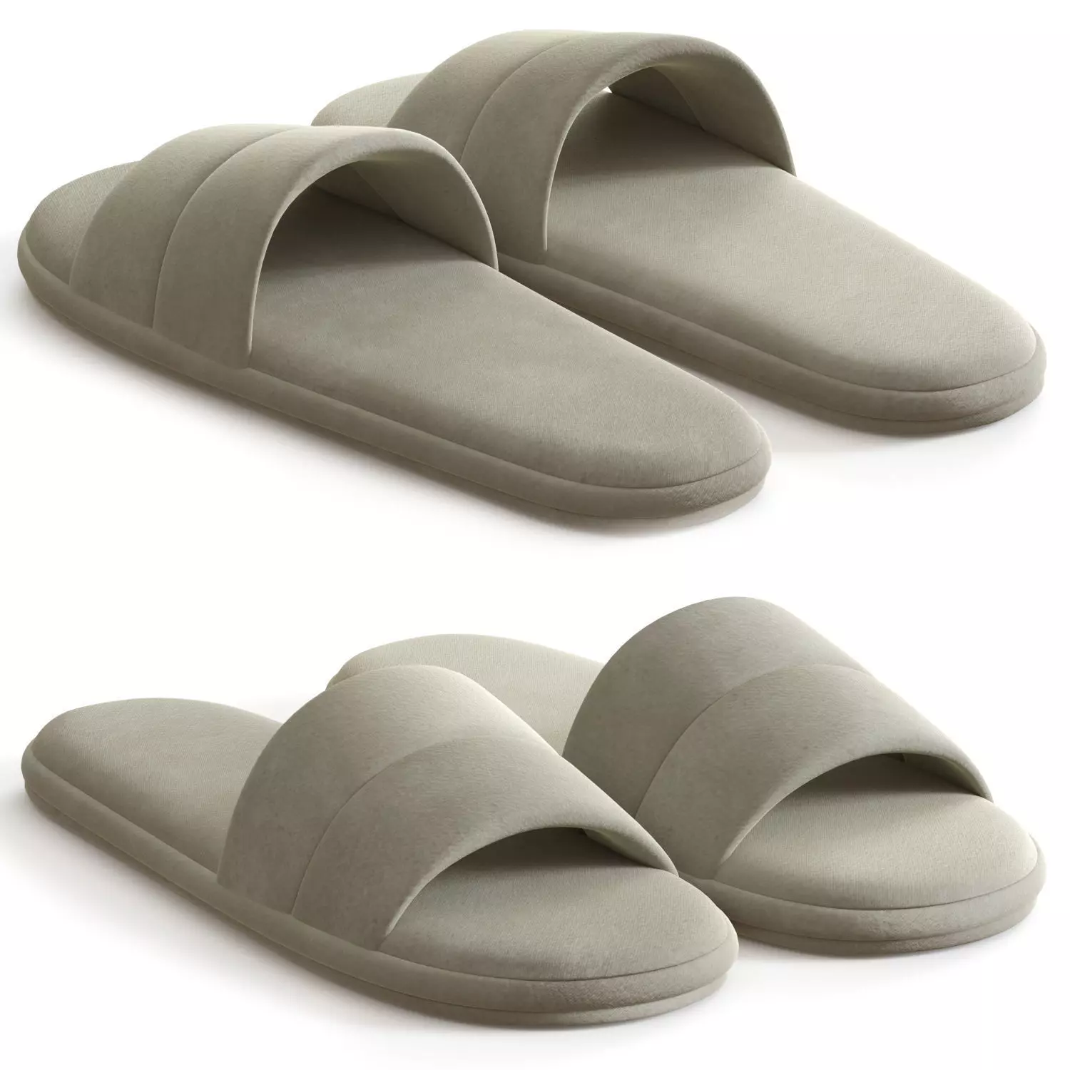 Terrycloth Slider Slippers 3D model