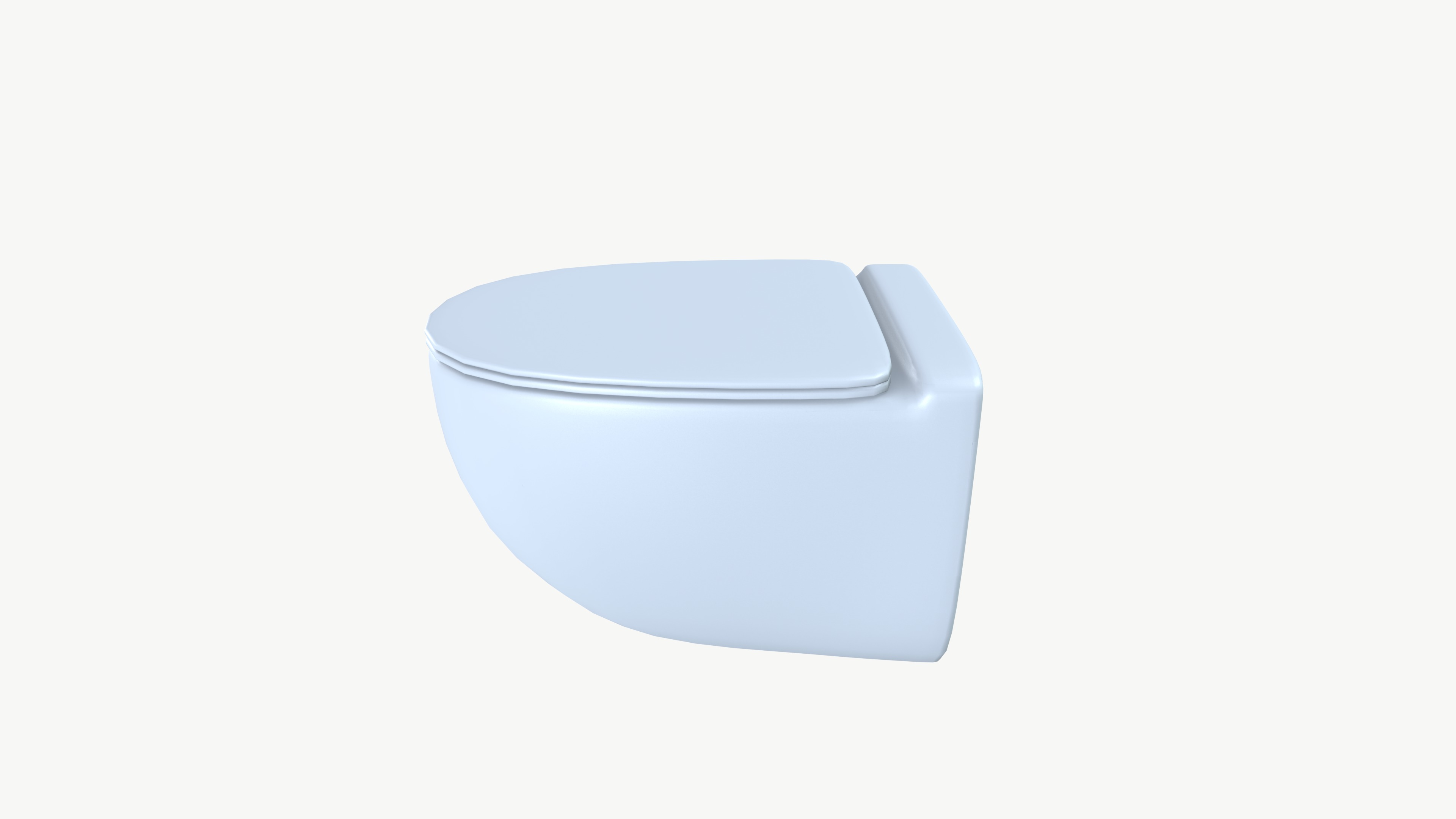 Toilet Low-poly 3D model_4