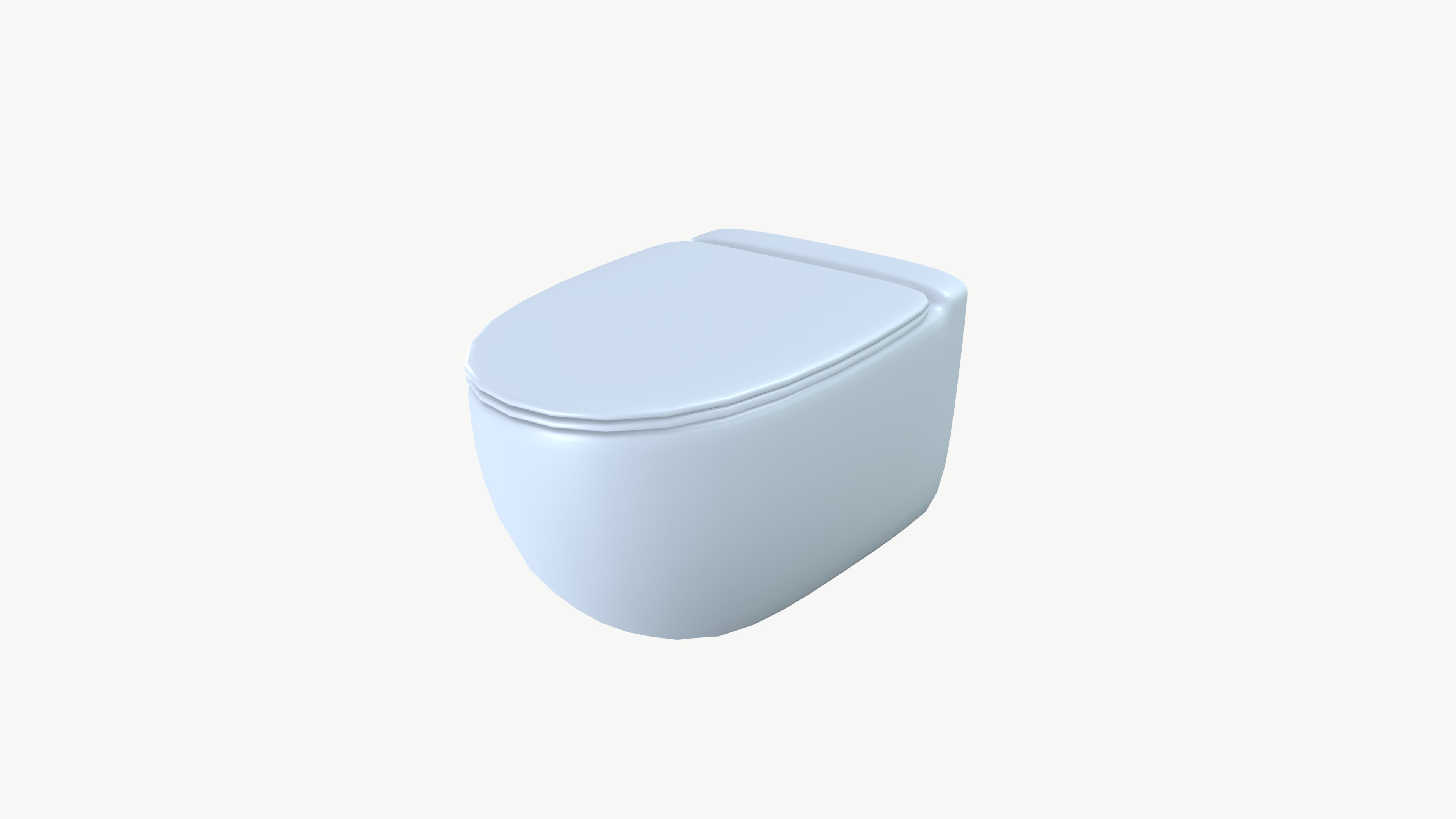 Toilet Low-poly 3D model_3