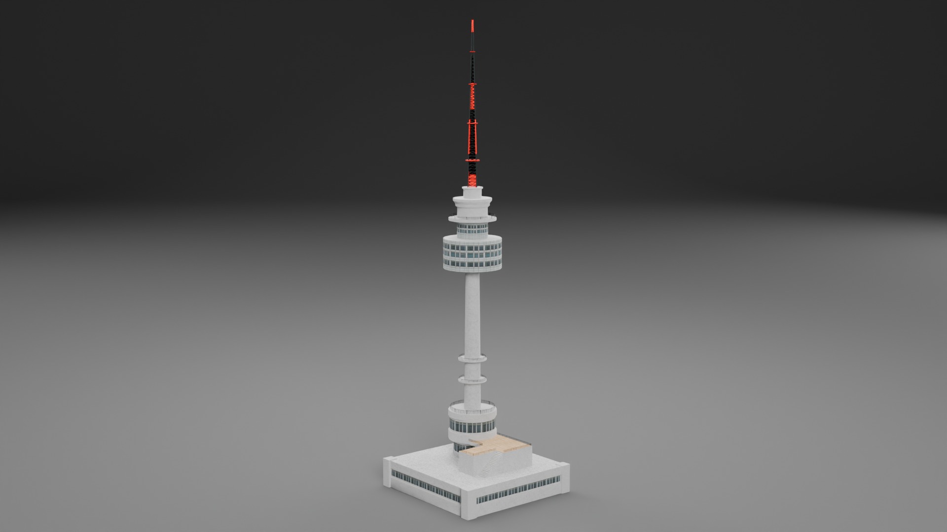 Low Poly N Seoul Tower - South Korea Low-poly 3D model_6