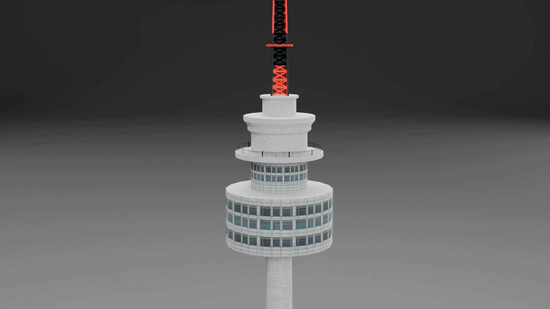 Low Poly N Seoul Tower - South Korea Low-poly 3D model_3