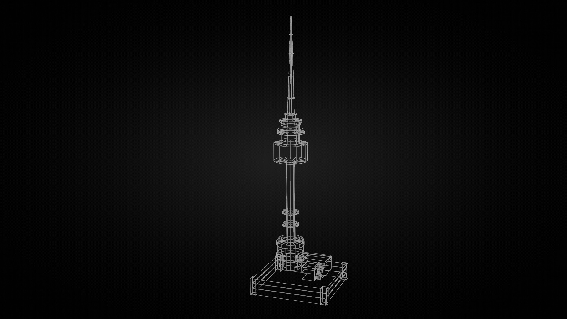 Low Poly N Seoul Tower - South Korea Low-poly 3D model_1