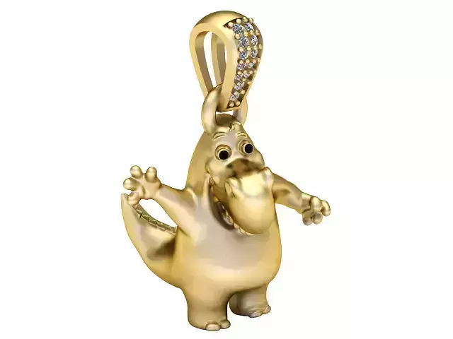  HIPPOPOTAMUS PENDANT 3D PRINTABLE MODEL