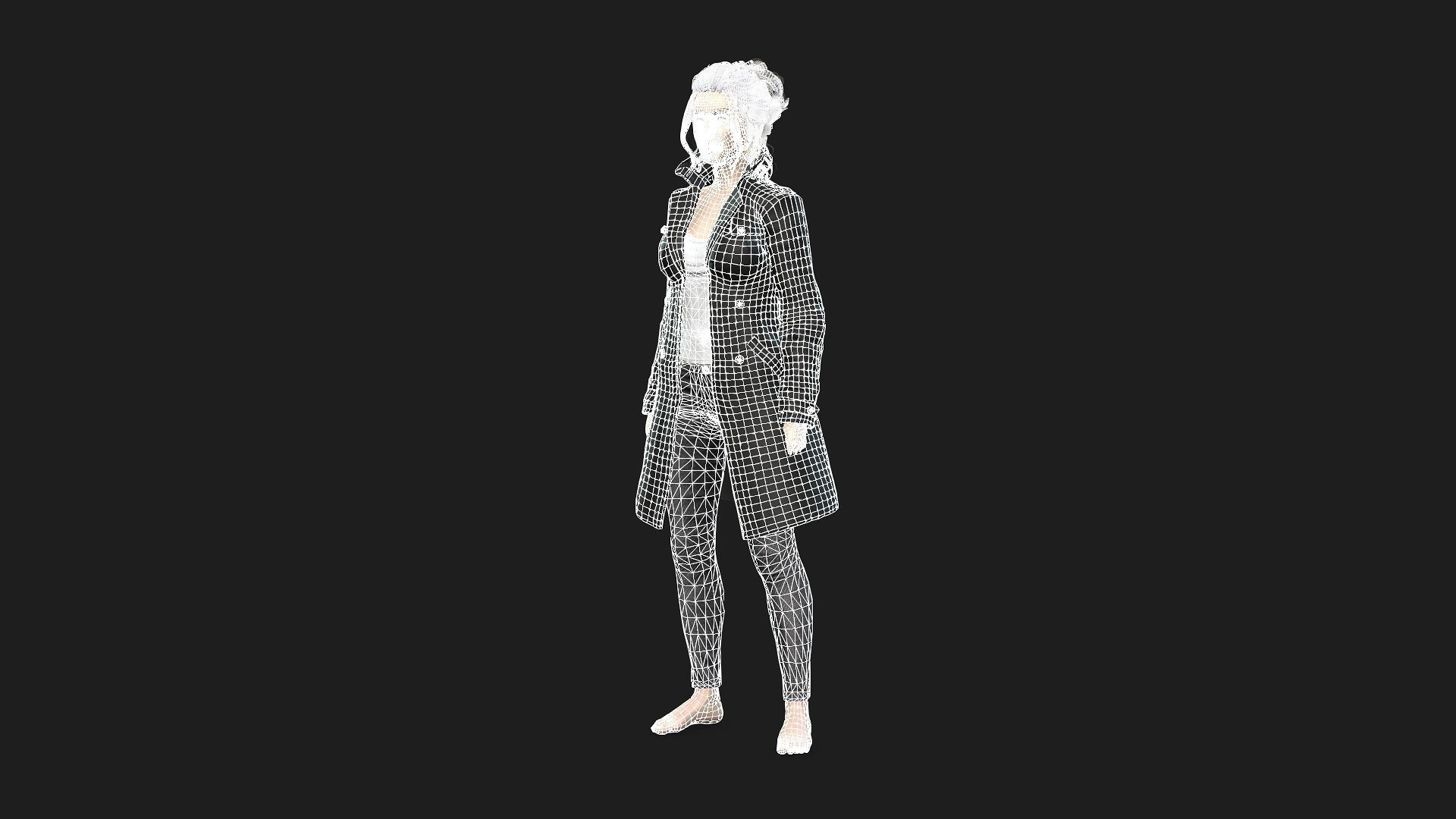 Game and animation ready woman character 3D model_23