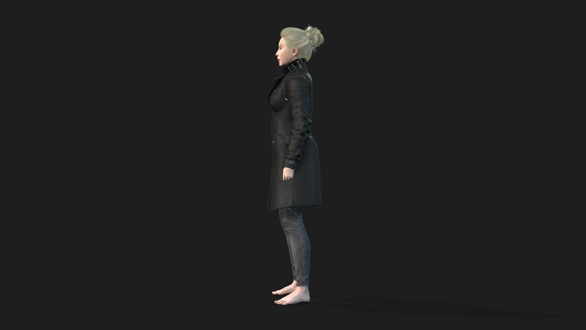 Game and animation ready woman character 3D model_2