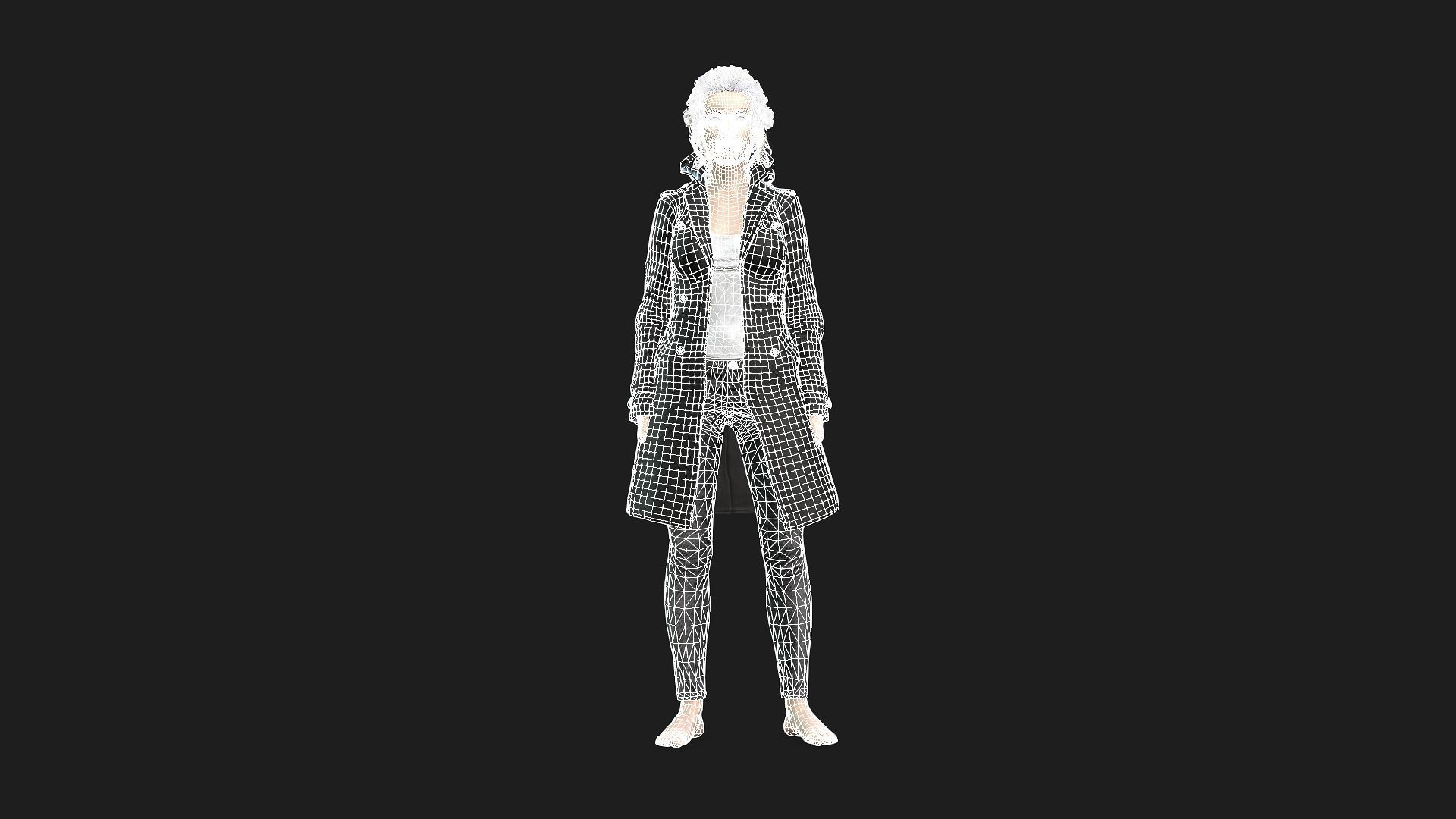 Game and animation ready woman character 3D model_14