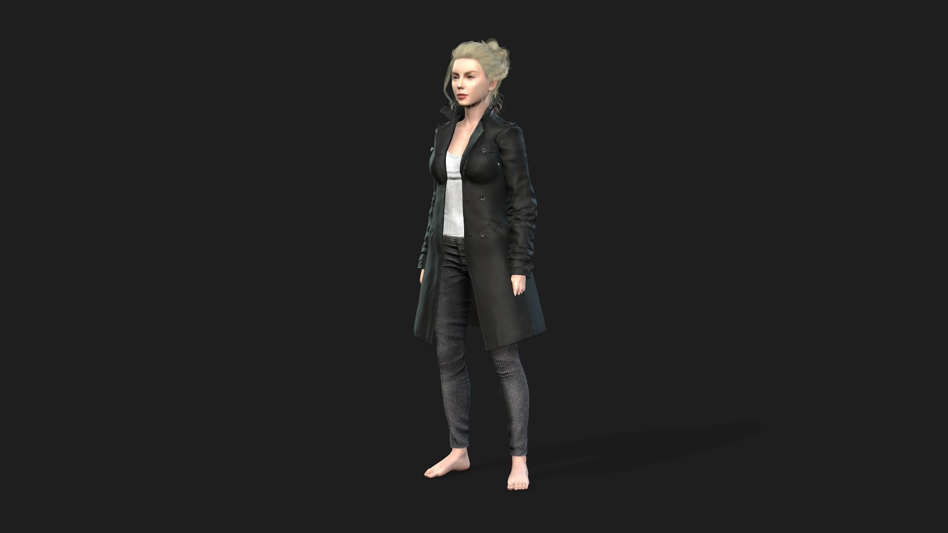 Game and animation ready woman character 3D model_9