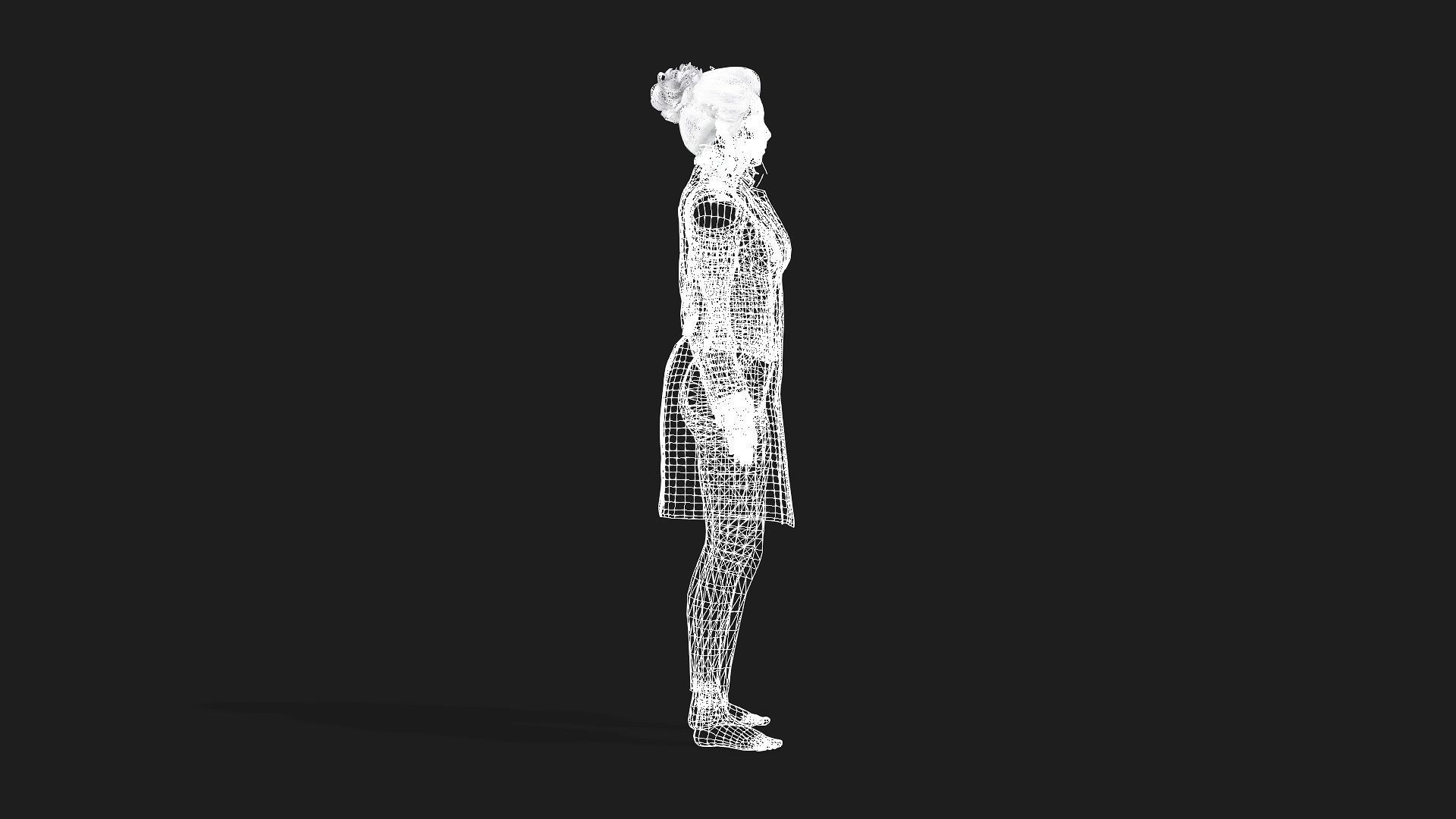 Game and animation ready woman character 3D model_11