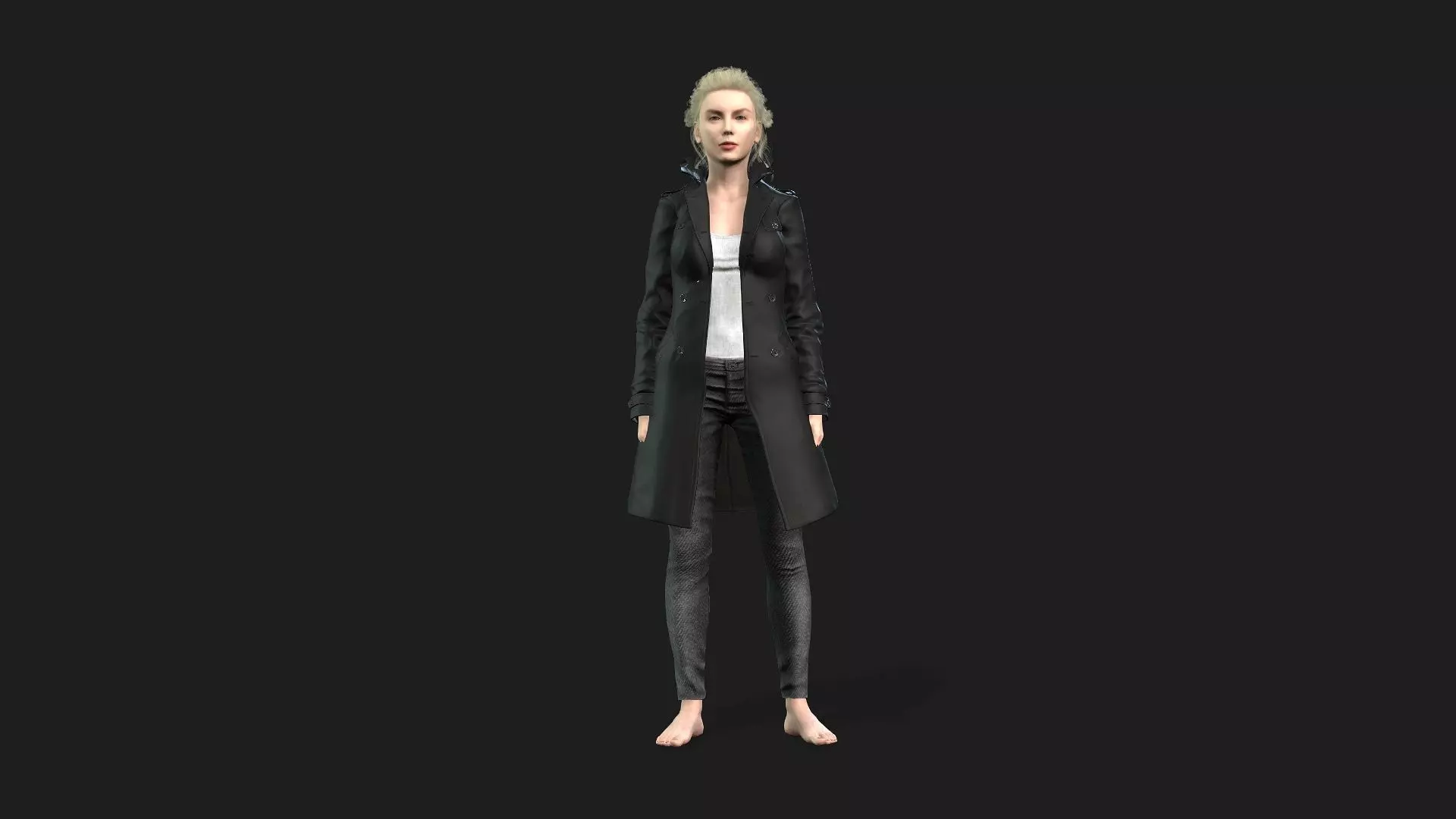 Game and animation ready woman character 3D model_0