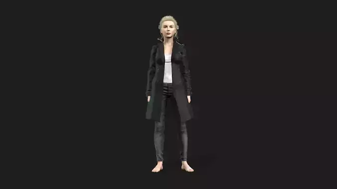Game and animation ready woman character 3D model