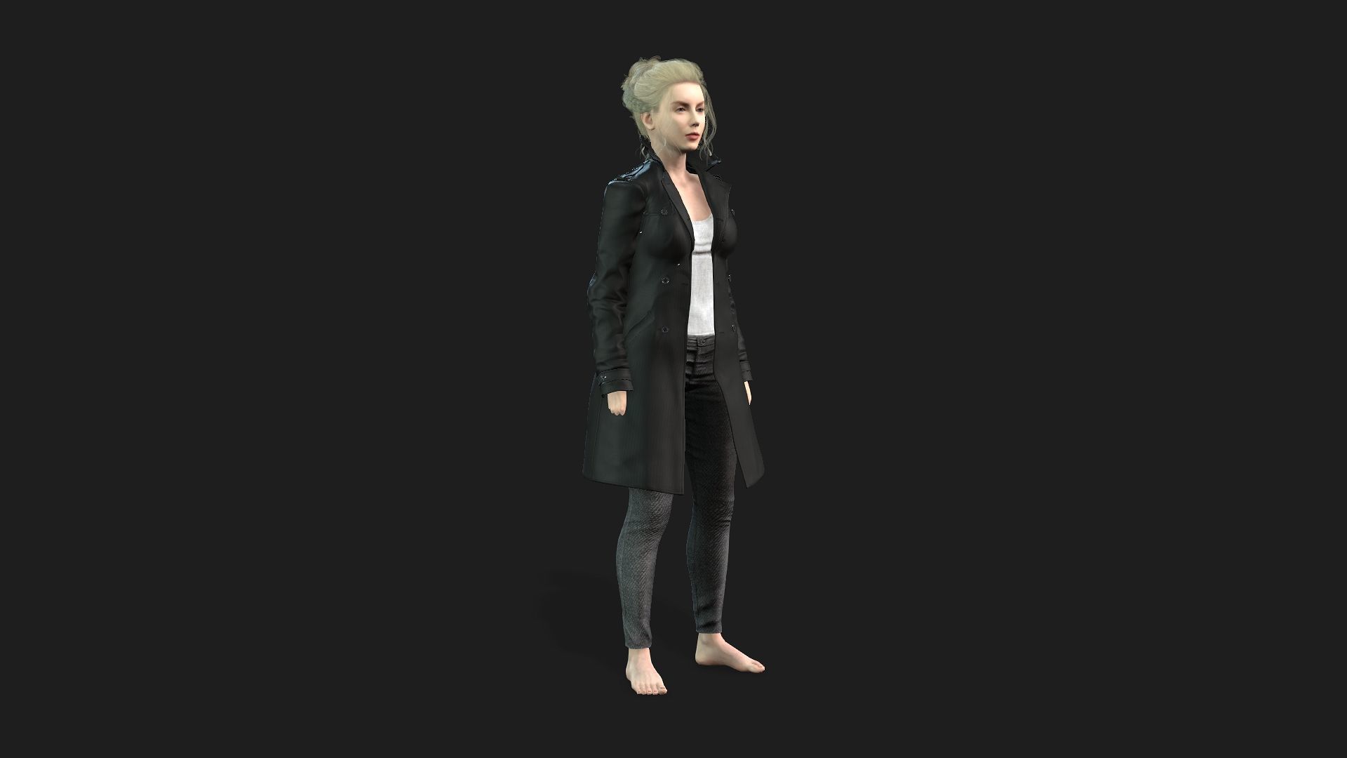 Game and animation ready woman character 3D model_8