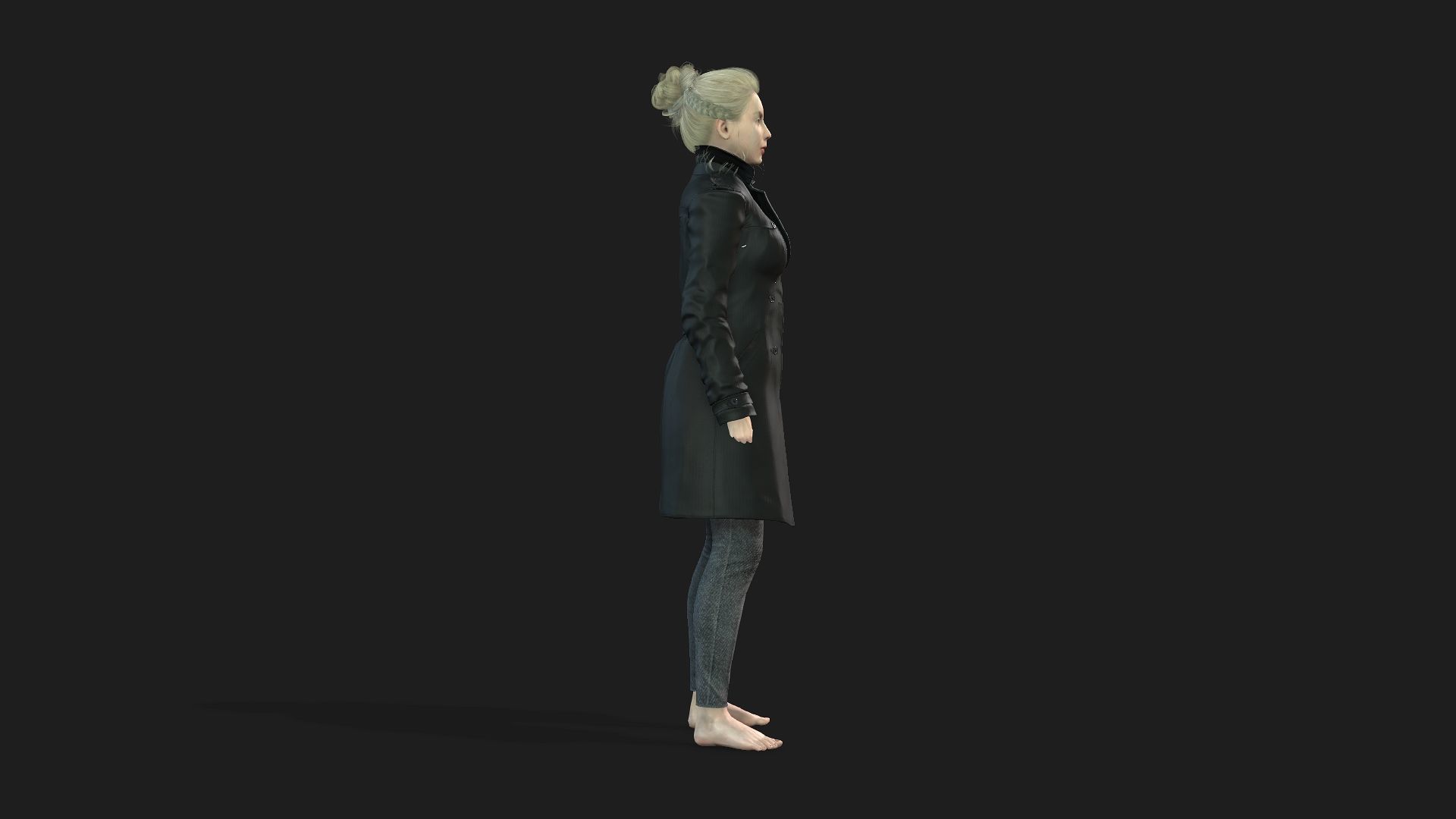 Game and animation ready woman character 3D model_1