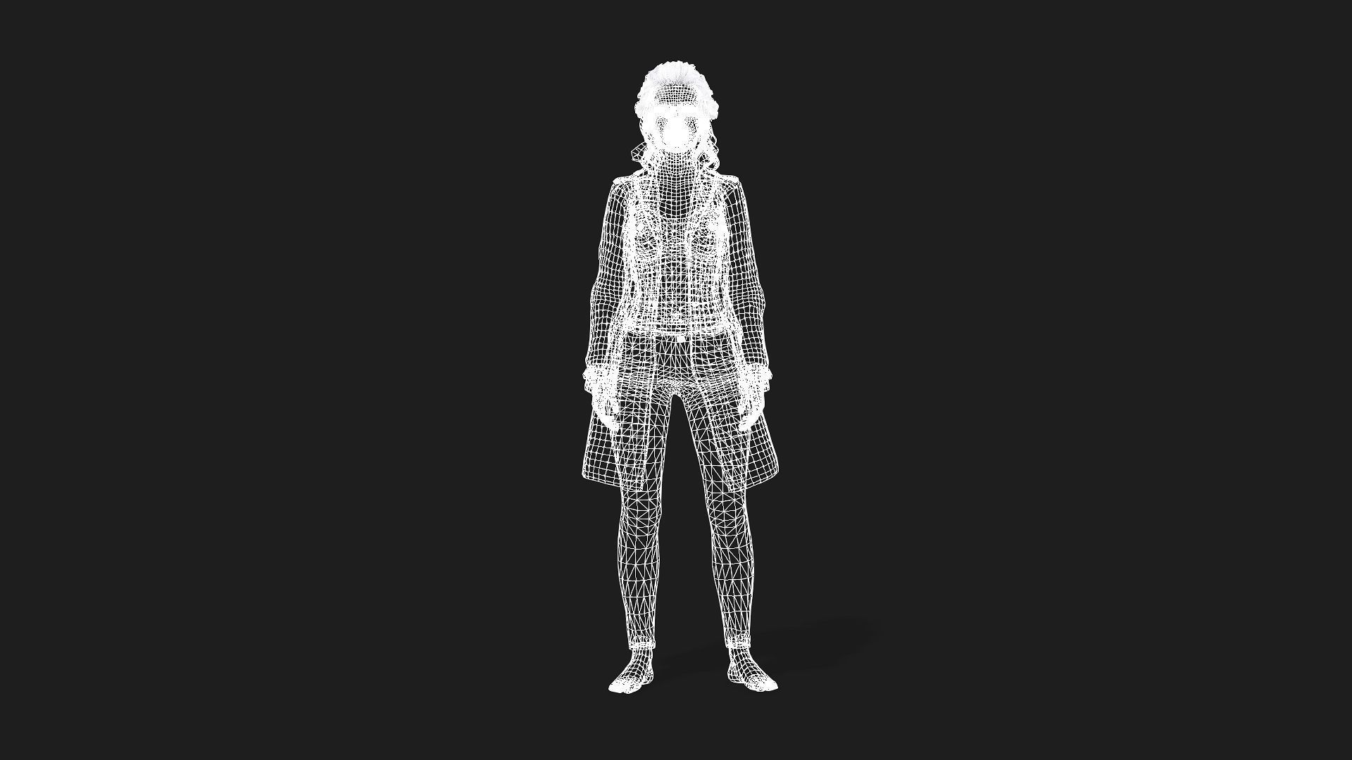 Game and animation ready woman character 3D model_10