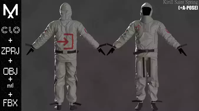 New Outfit Male Marvelous designer Clo3d OBJ mtl FBX ZPRJ