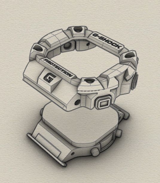 Custom G-SHOCK Bezel GW-M5610 DW-D5600 G-5600 3D print model_4