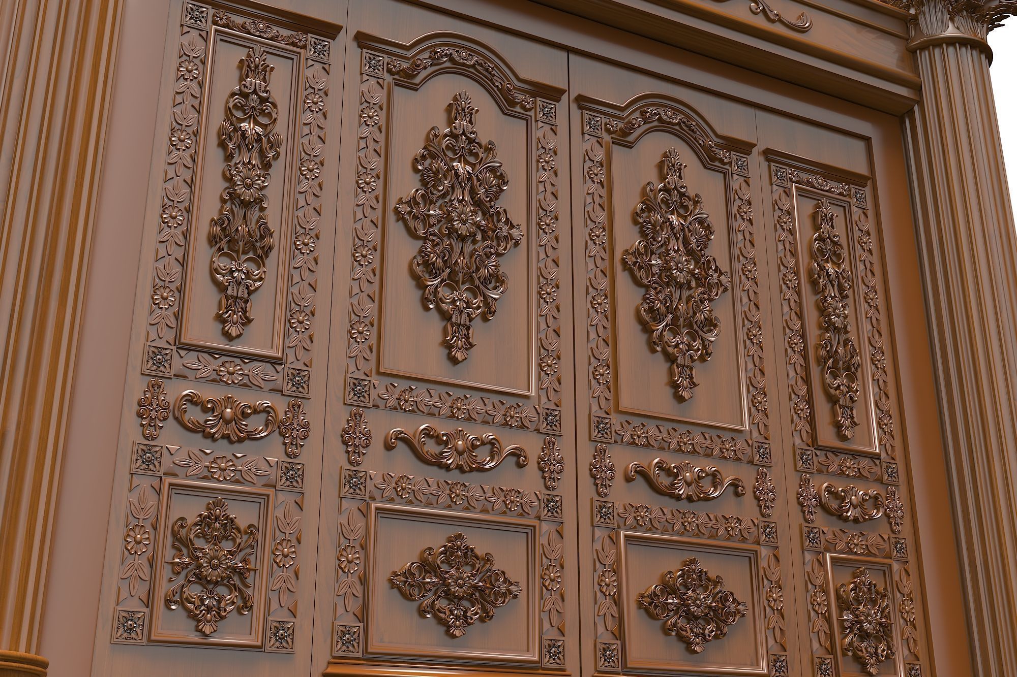 Classic Door Royal 6 3D model_2