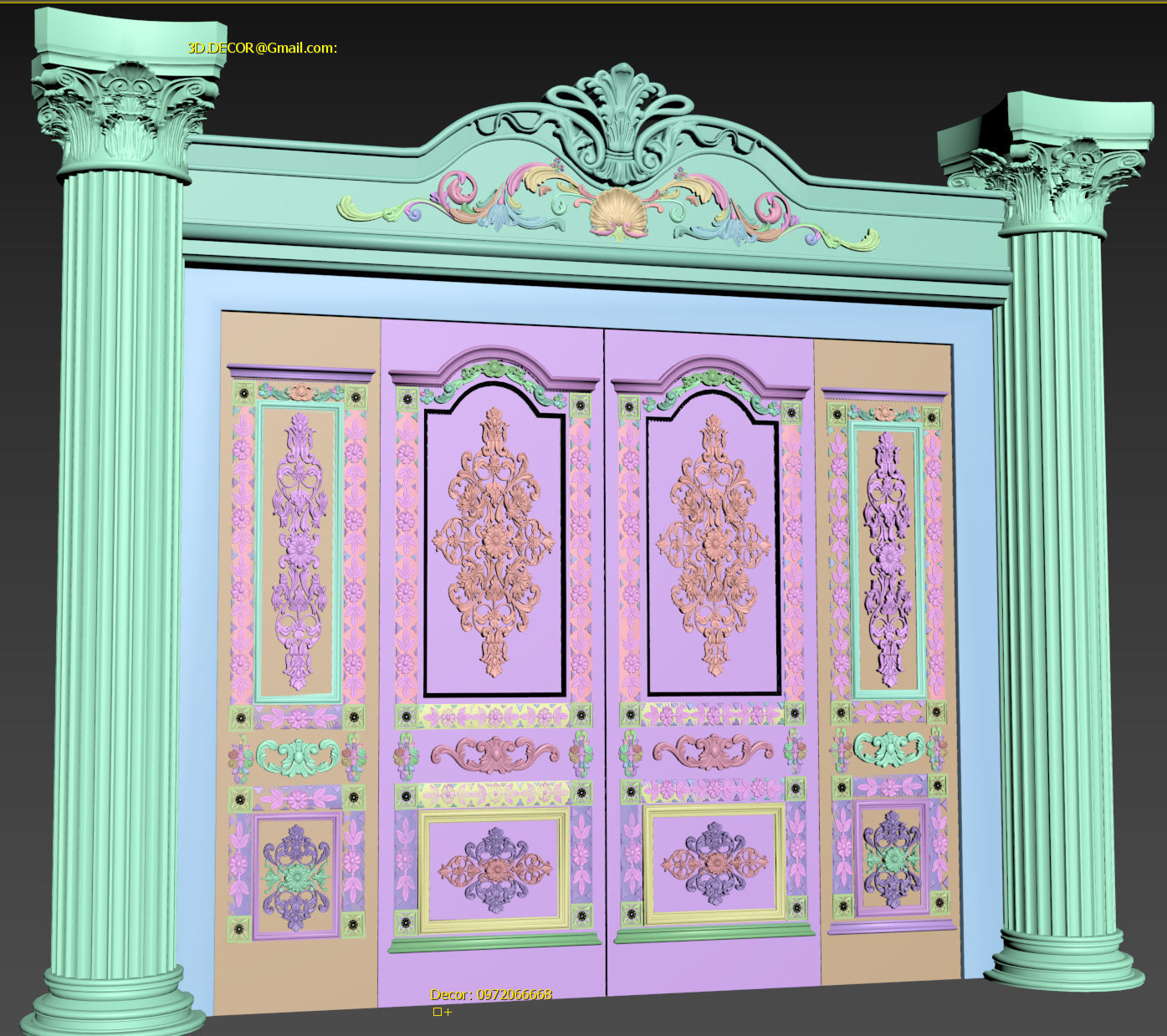 Classic Door Royal 6 3D model_3