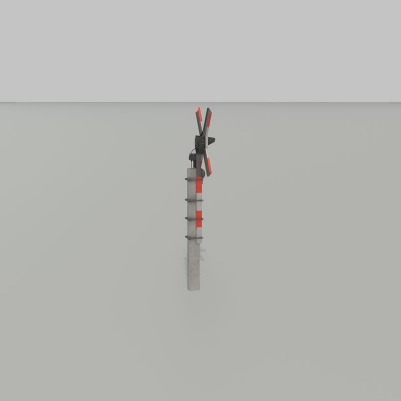 Railway crossing traffic light GDR Version Low-poly 3D model_27